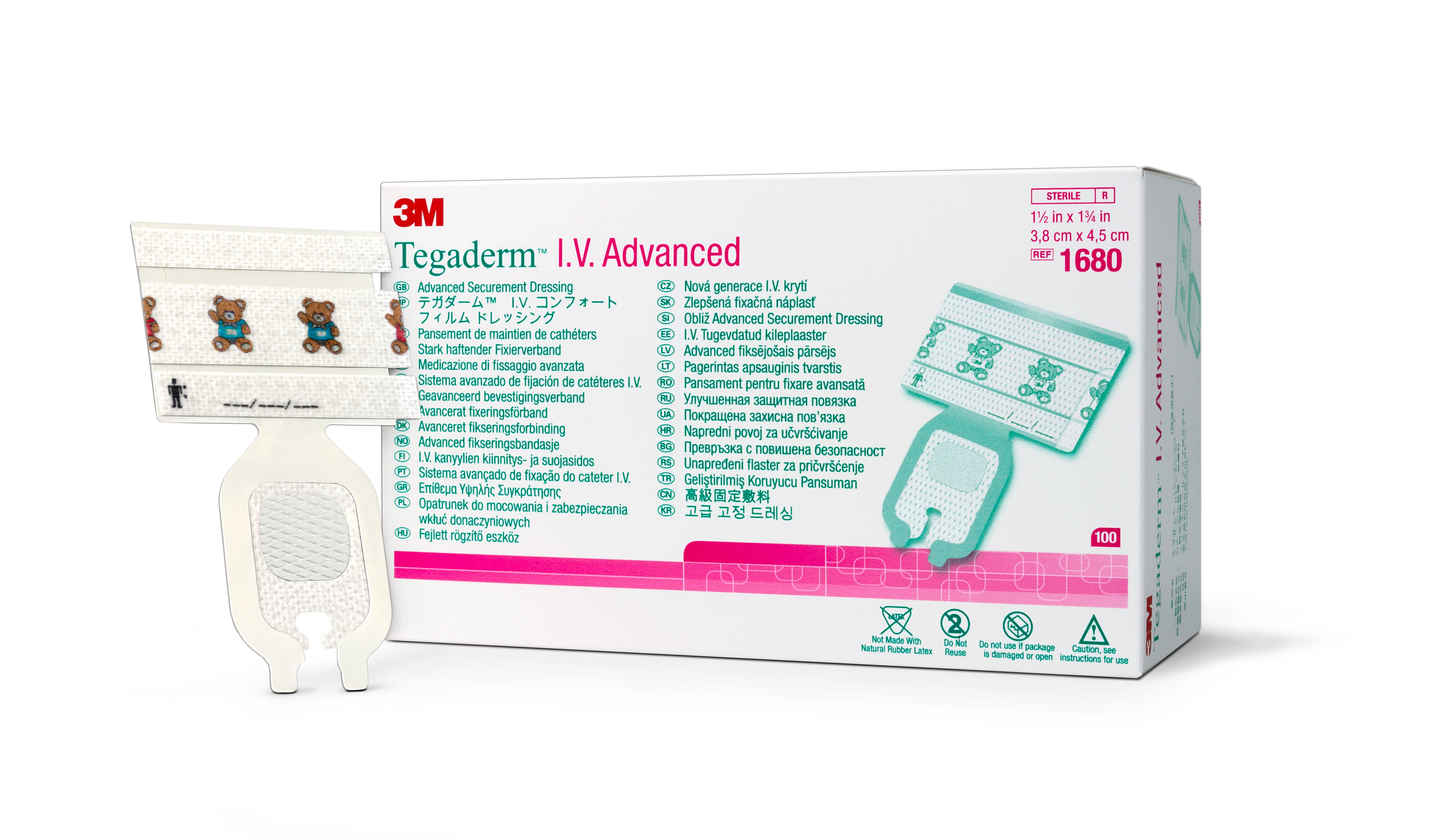 I.V. Dressing 3M Tegaderm Film 1-1/2 X 1-3/4 Inch Sterile