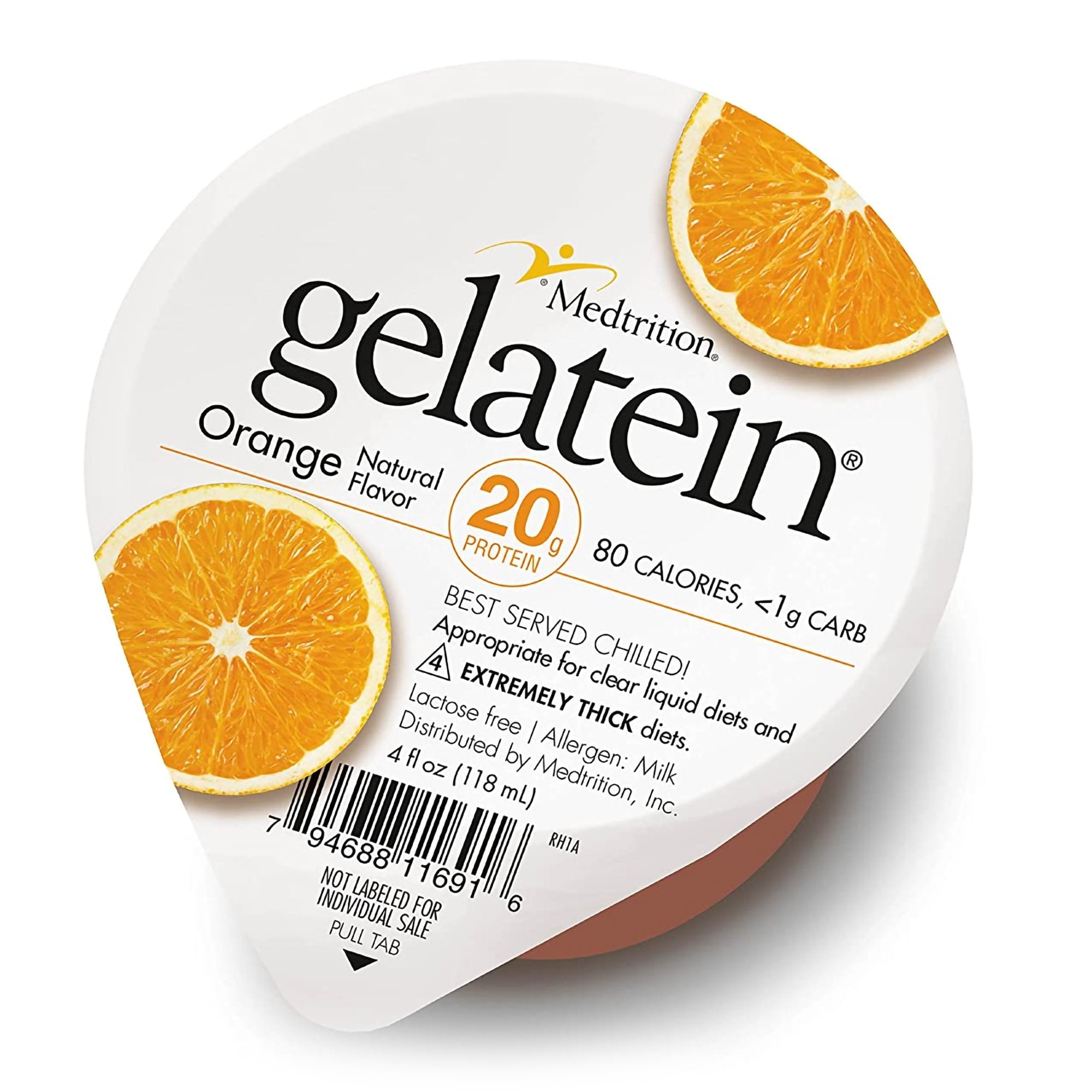 Oral Supplement Gelatein Orange Flavor Gel 4 oz. Cup, Packaging Type- Case