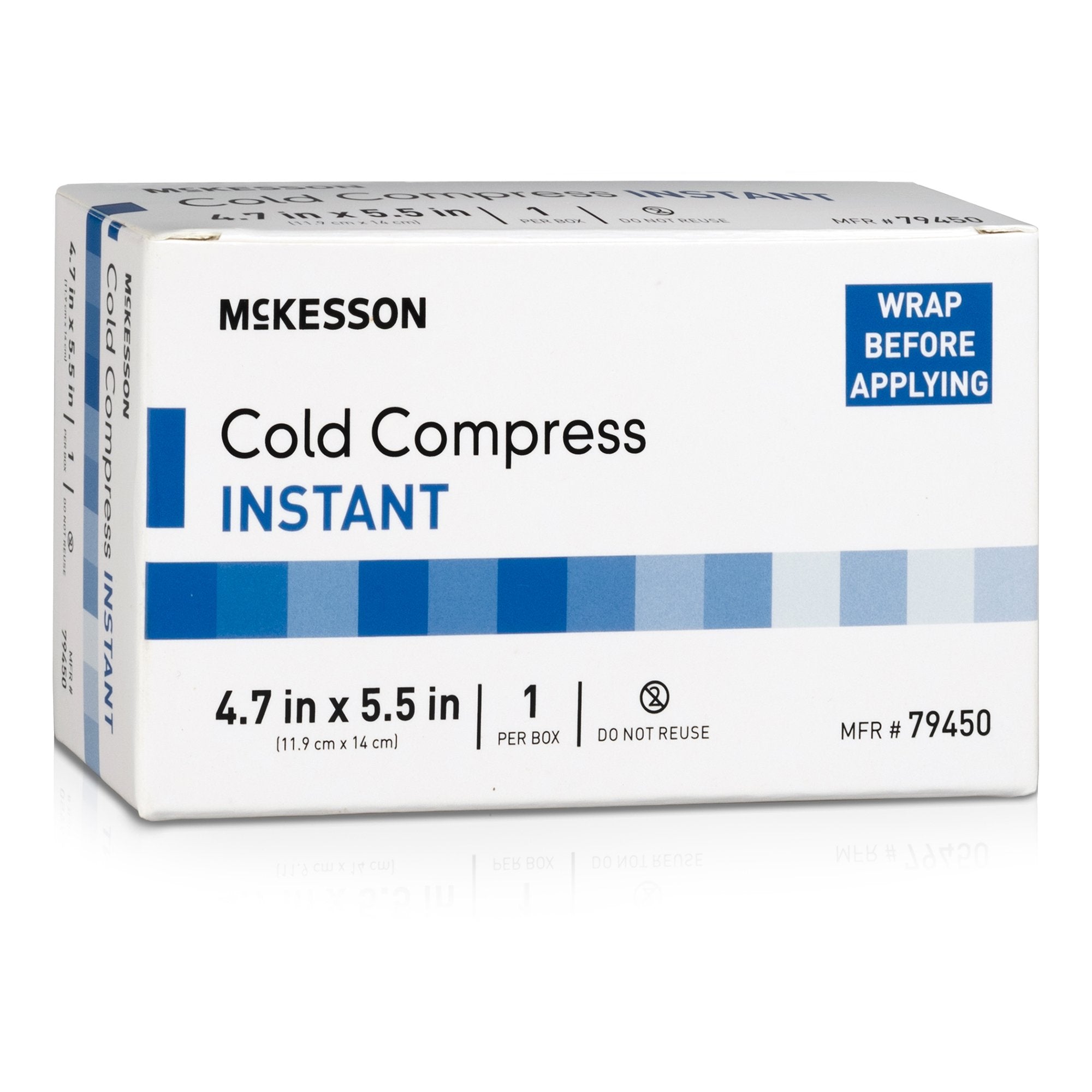 Instant Cold Pack McKesson General Purpose 4-7/10 X 5-1/2 Inch Plastic / Ammonium Nitrate / Water Disposable, Packaging Type- Case