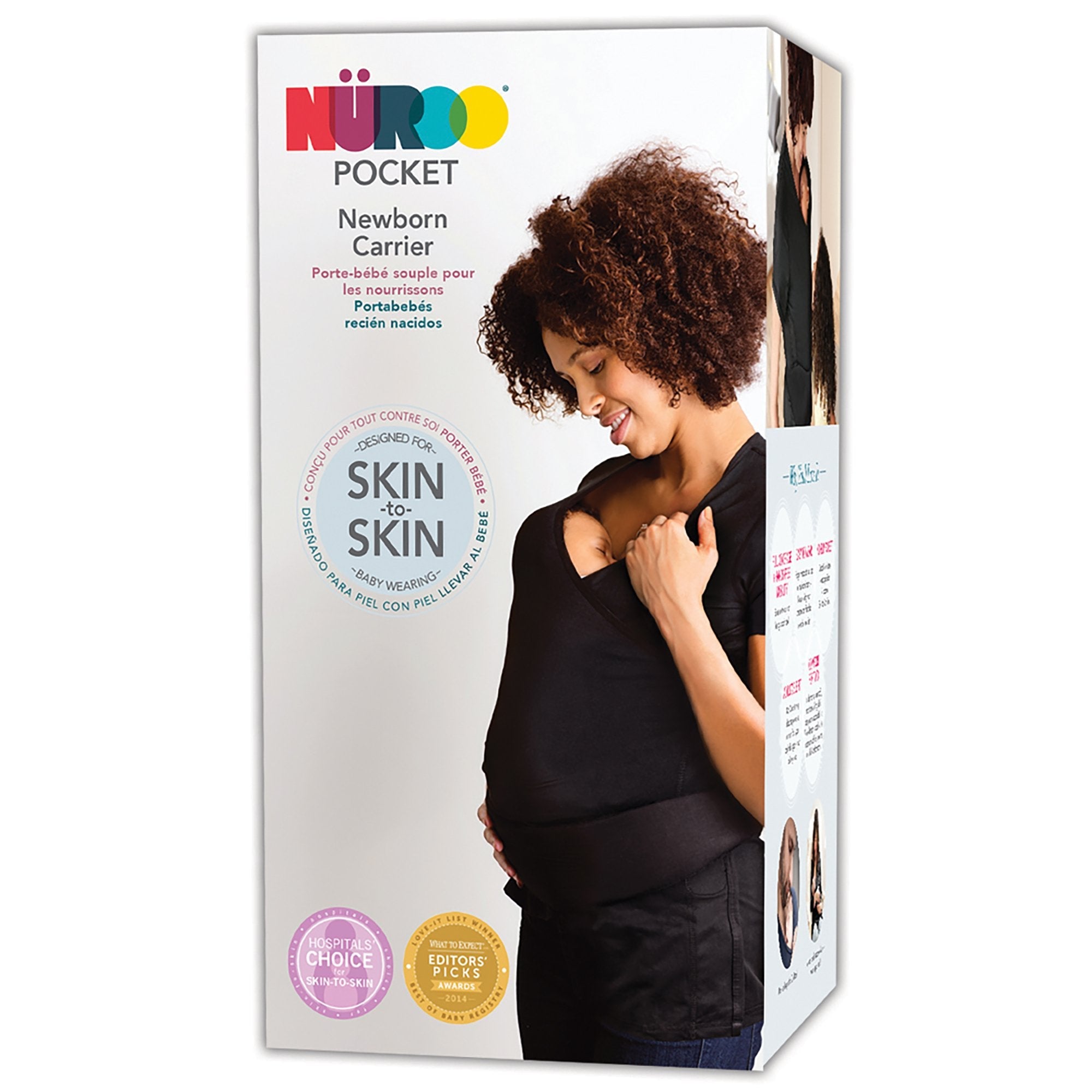 Baby Carrier Shirt NuRoo Pocket X-Small / Small Black Short Sleeve Female