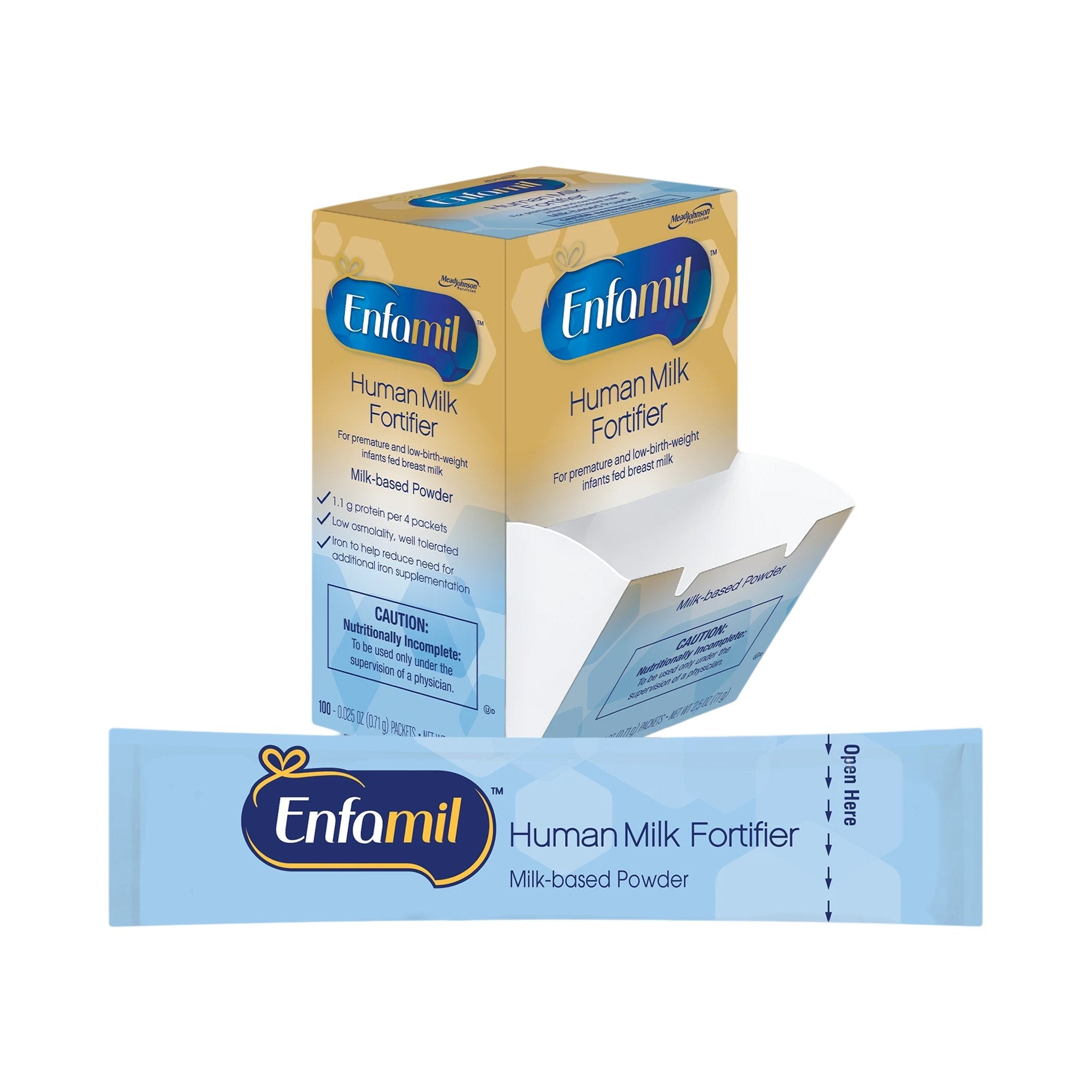 Human Milk Fortifier Enfamil Unflavored 0.71 Gram Individual Packet Powder Milk-Based Premature