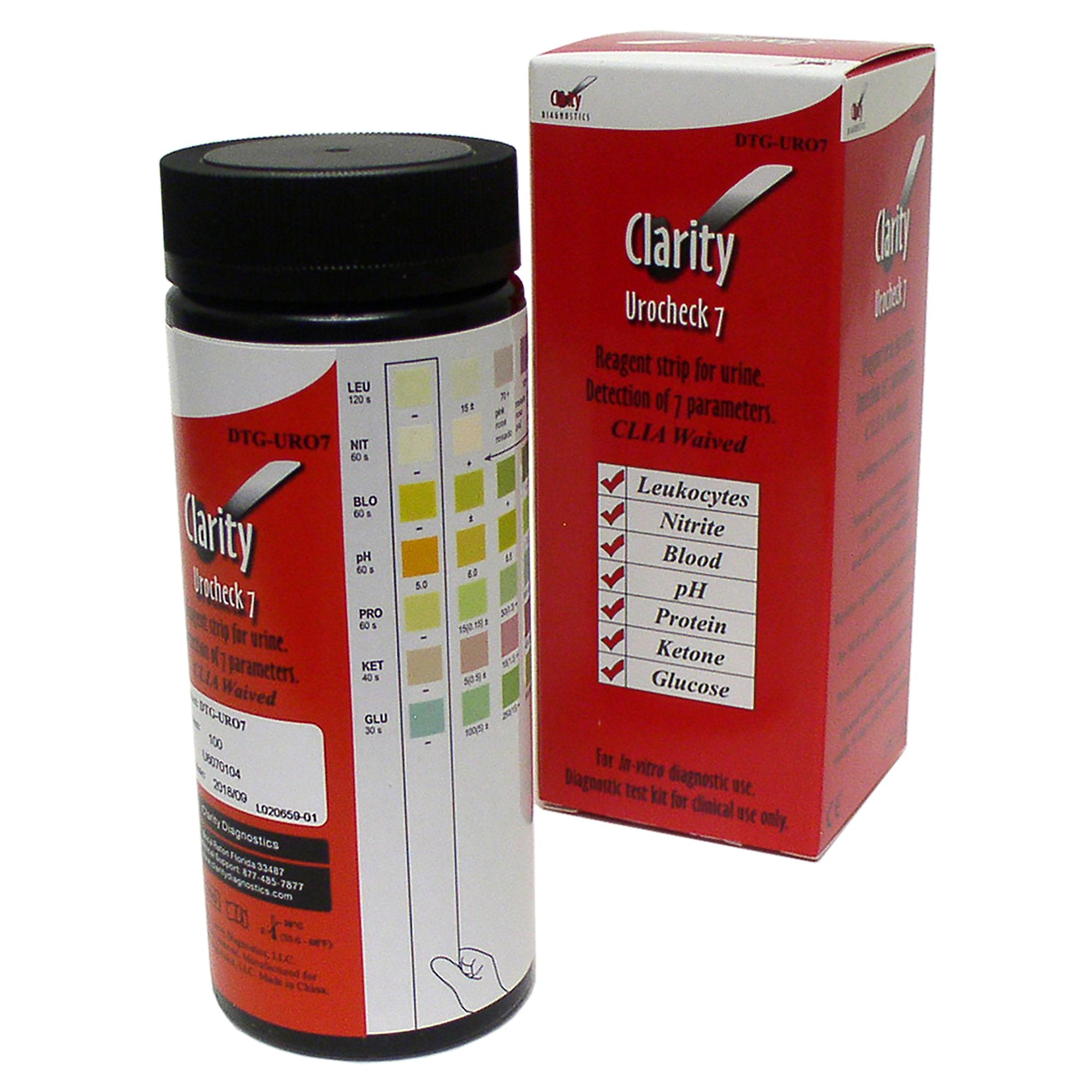 Urinalysis Reagent Clarity Blood, Glucose, Ketone, Leukocytes, Nitrite, pH, Protein For Clarity Urocheck 120 Urine Analyzer, Packaging Type- Box