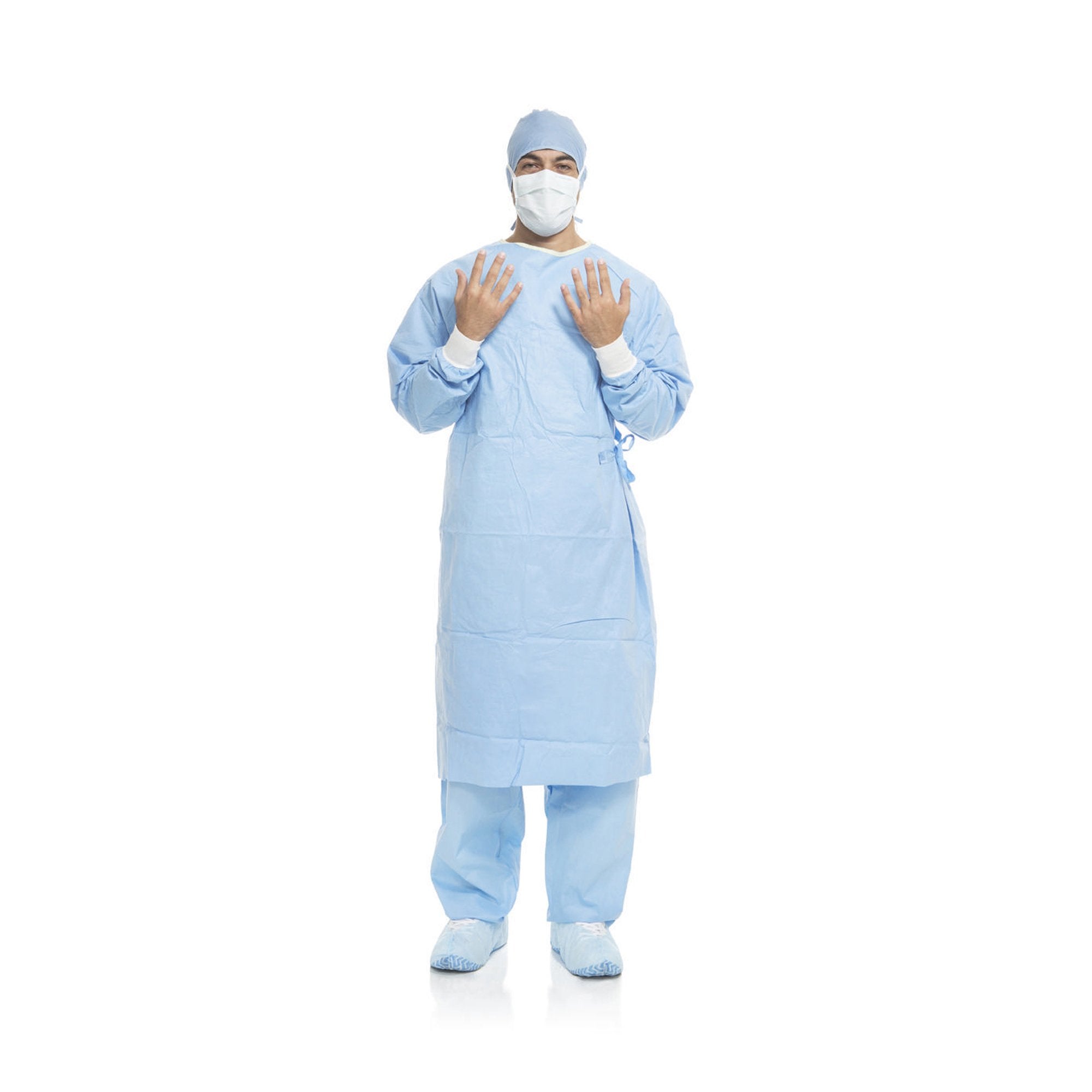 Surgical Gown with Towel Aero Blue Small / Medium Blue Sterile AAMI Level 3 Disposable, Packaging Type- Case