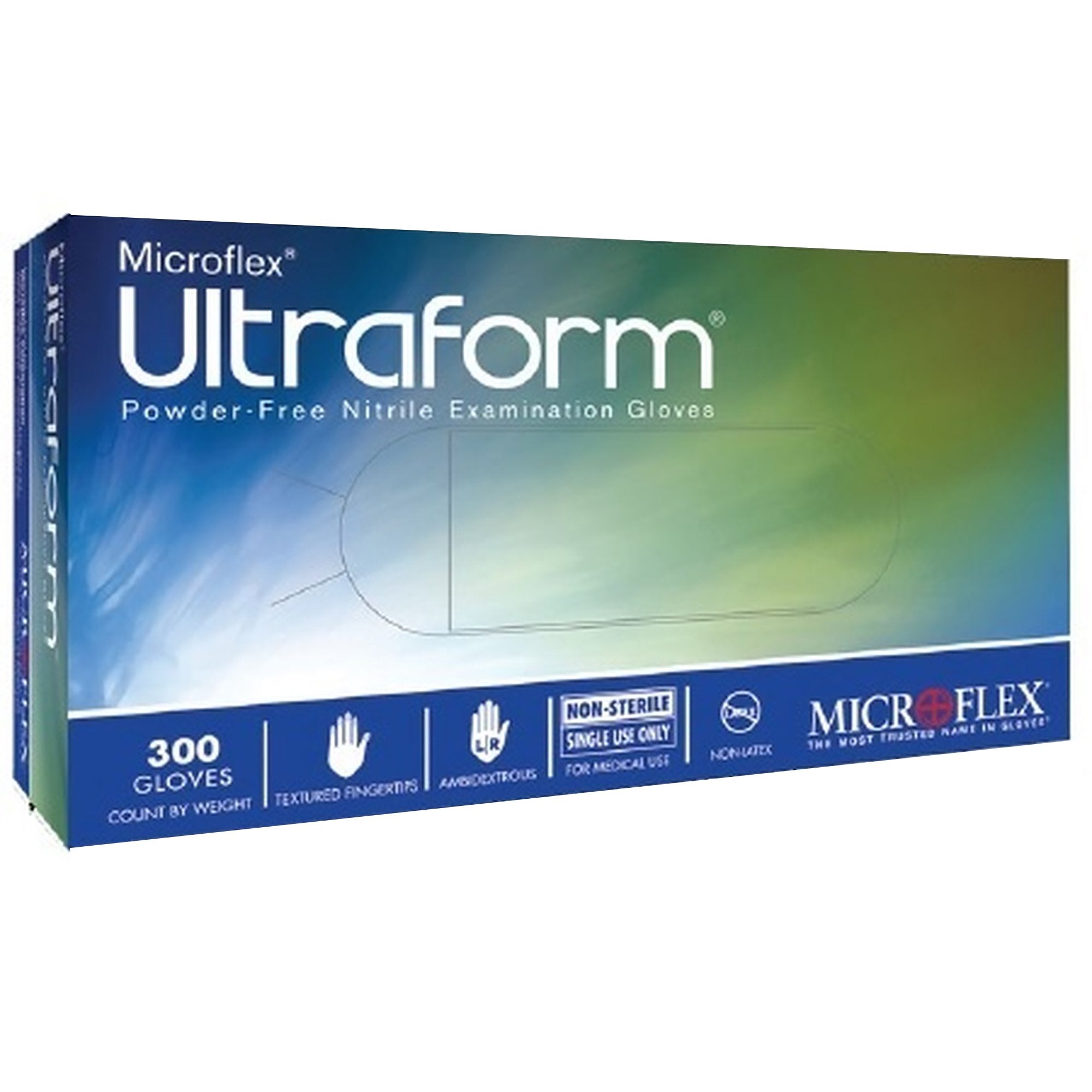 Exam Glove Ultraform® Medium NonSterile Nitrile Standard Cuff Length Textured Fingertips Blue Not Rated