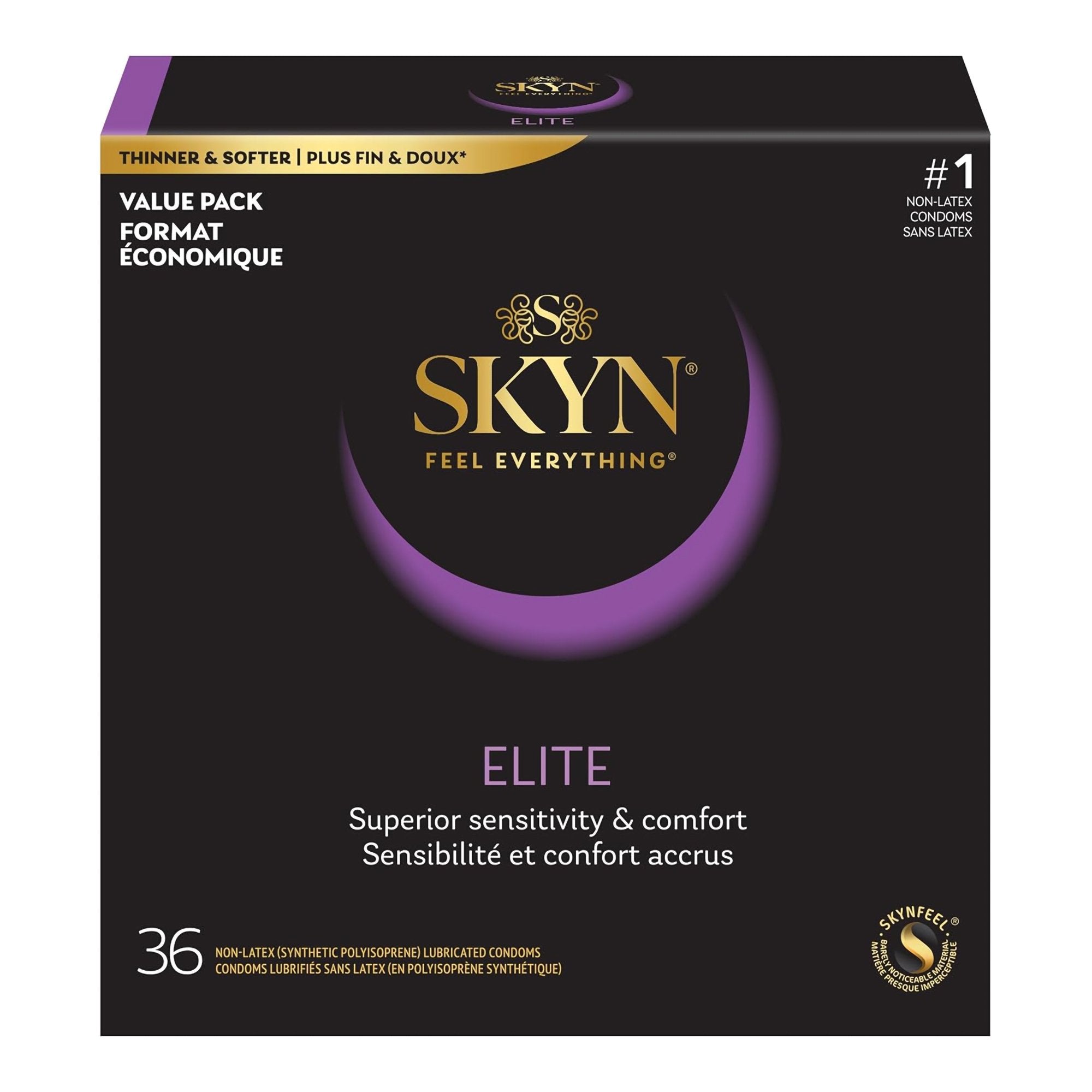 Condom SKYN® Elite Lubricated One Size Fits Most 36 Per Box