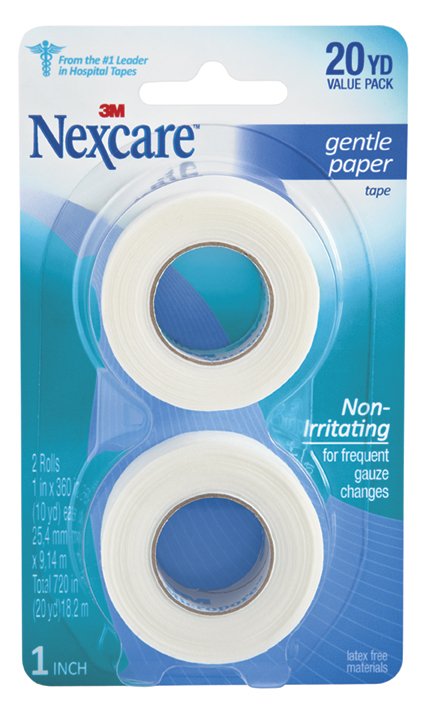 Medical Tape Nexcare Gentle White 1 Inch X 10 Yard Paper NonSterile, Packaging Type- Box