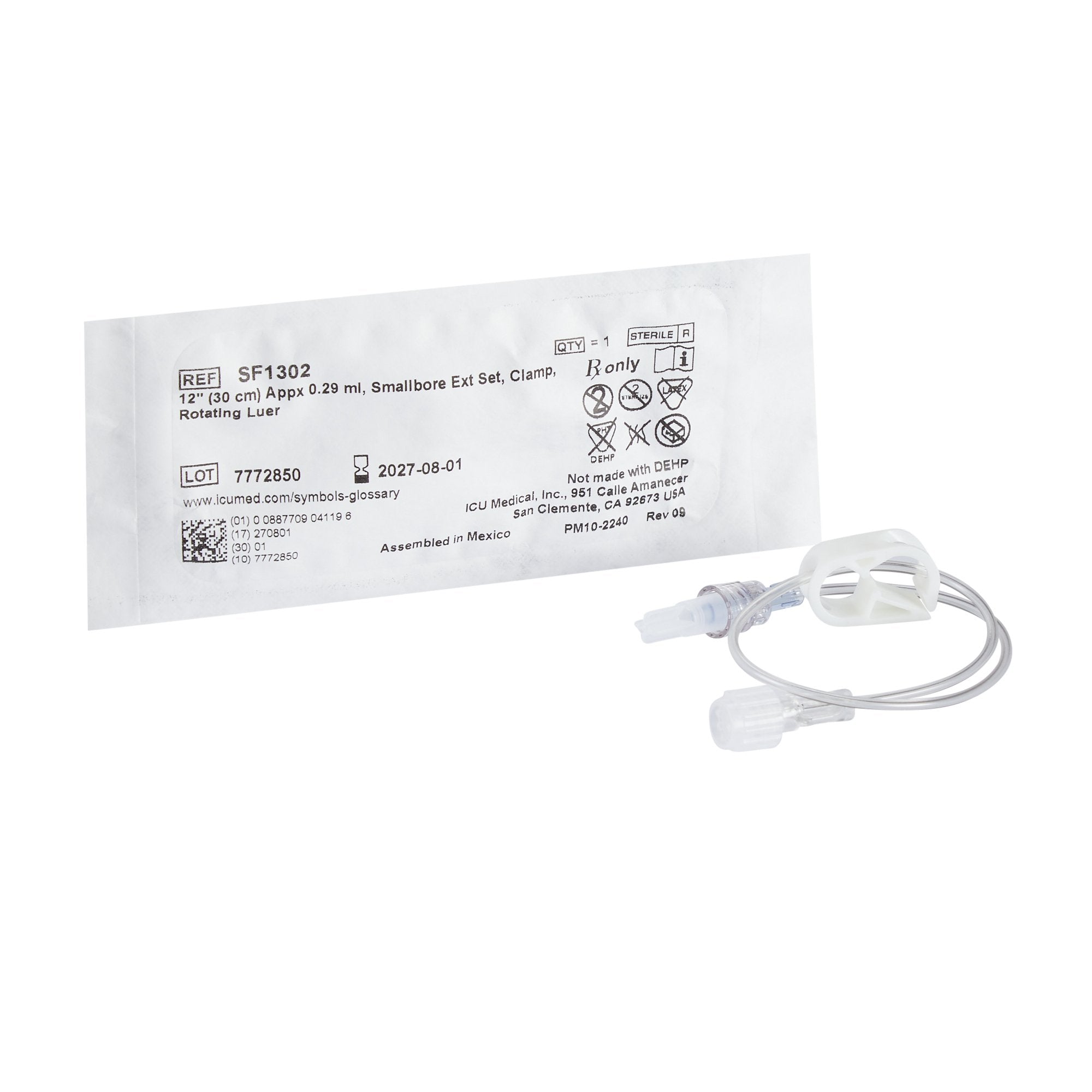 IV Extension Set ICU Small Bore 12 Inch Tubing, Packaging Type- Case