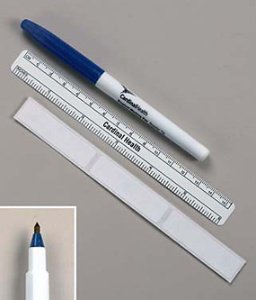 Skin Marker with Ruler and Labels Cardinal Health Gentian Violet Ink Sterile Full Size Tapered Tip, Packaging Type- Box