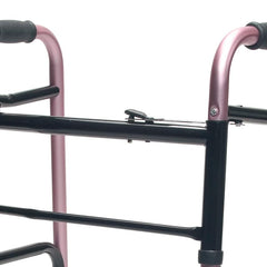 walker adult w 5 wheels folding pink case of 2