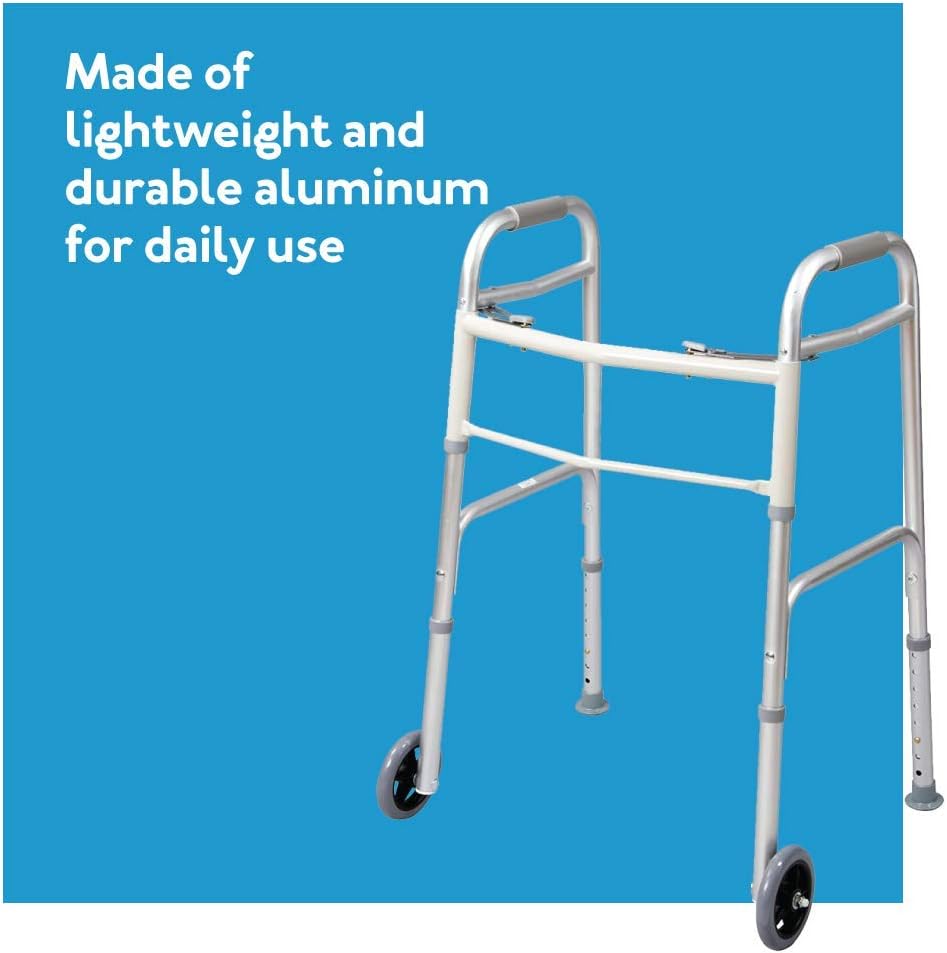 walker dual paddle folding w 5 wheels glides