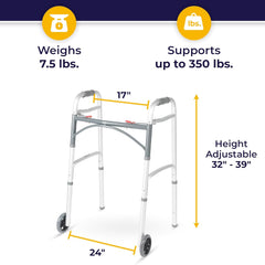 easy release 2 button folding walker youth
