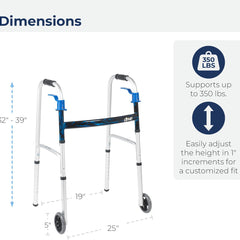 walker folding trigger release adult with 5 wheels drive