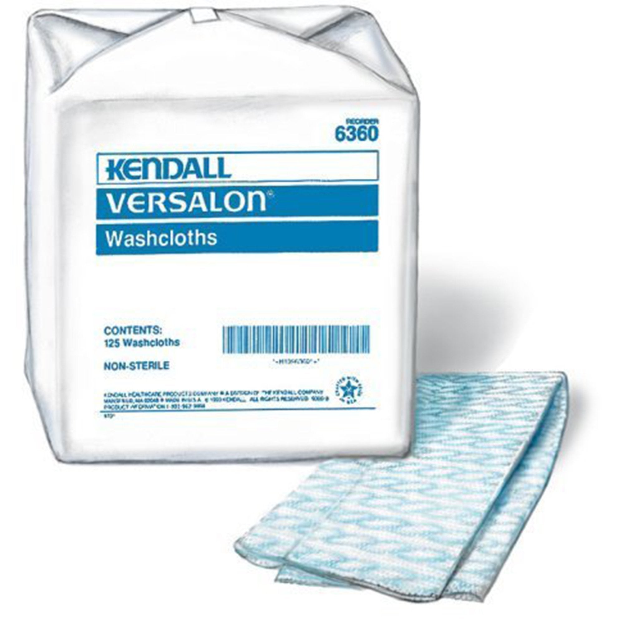 Washcloth Kendall 9 3/8 X 13 1/2 Inch Blue Disposable