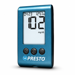 Blood Glucose Meter Wavesense Presto 3 to 12 Second Results Stores up to 7 Results No Coding Required,Packaging Type- Each