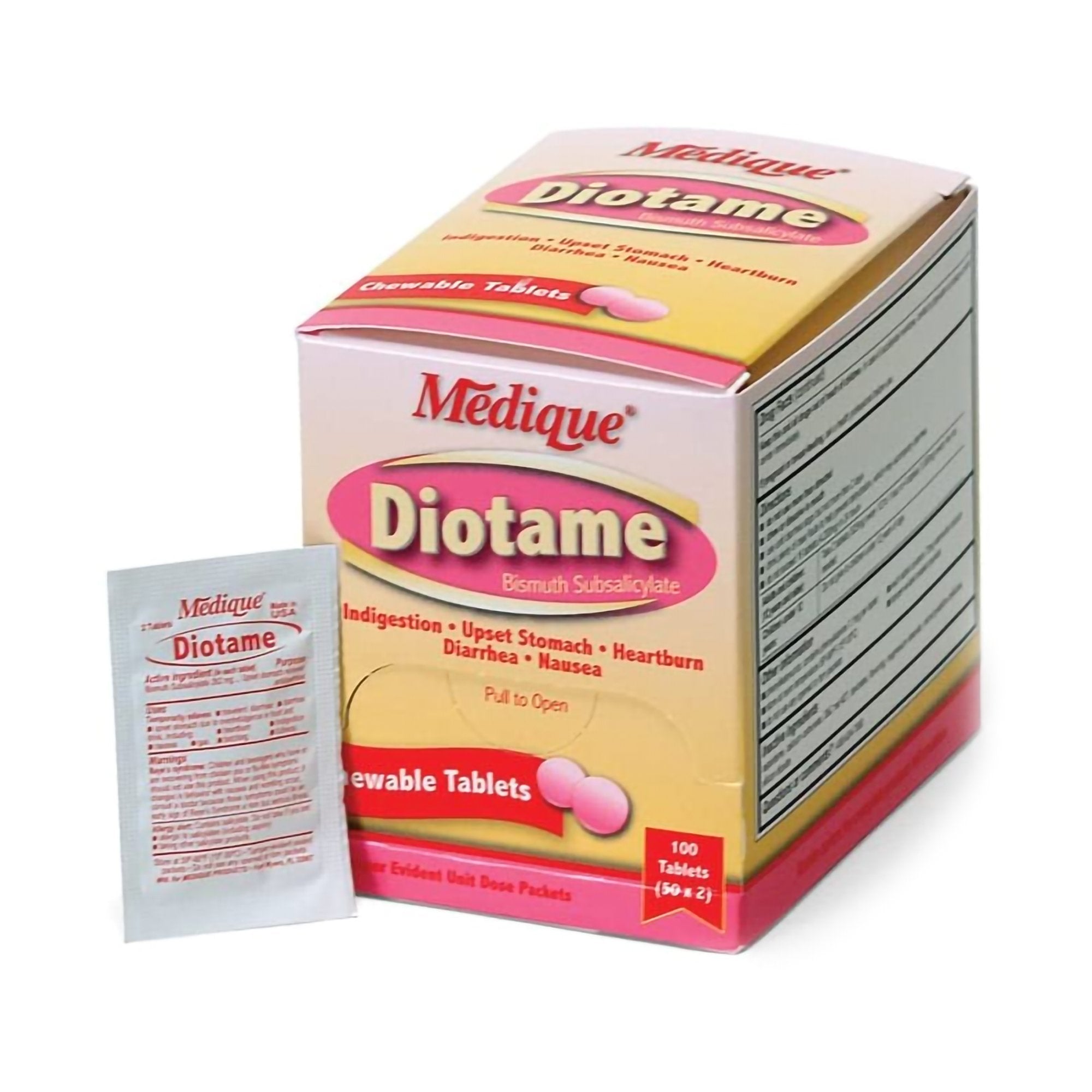 Anti-Diarrheal Diotame 262 mg Strength Chewable Tablet 100 per Box