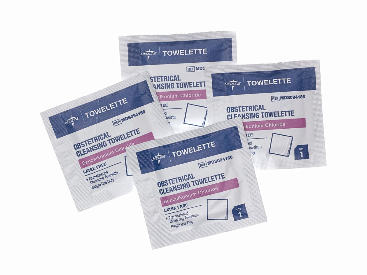 Obstetrical Cleansing Towelette Med Nap Individual Packet Scented 100 Count, Packaging Type- Box