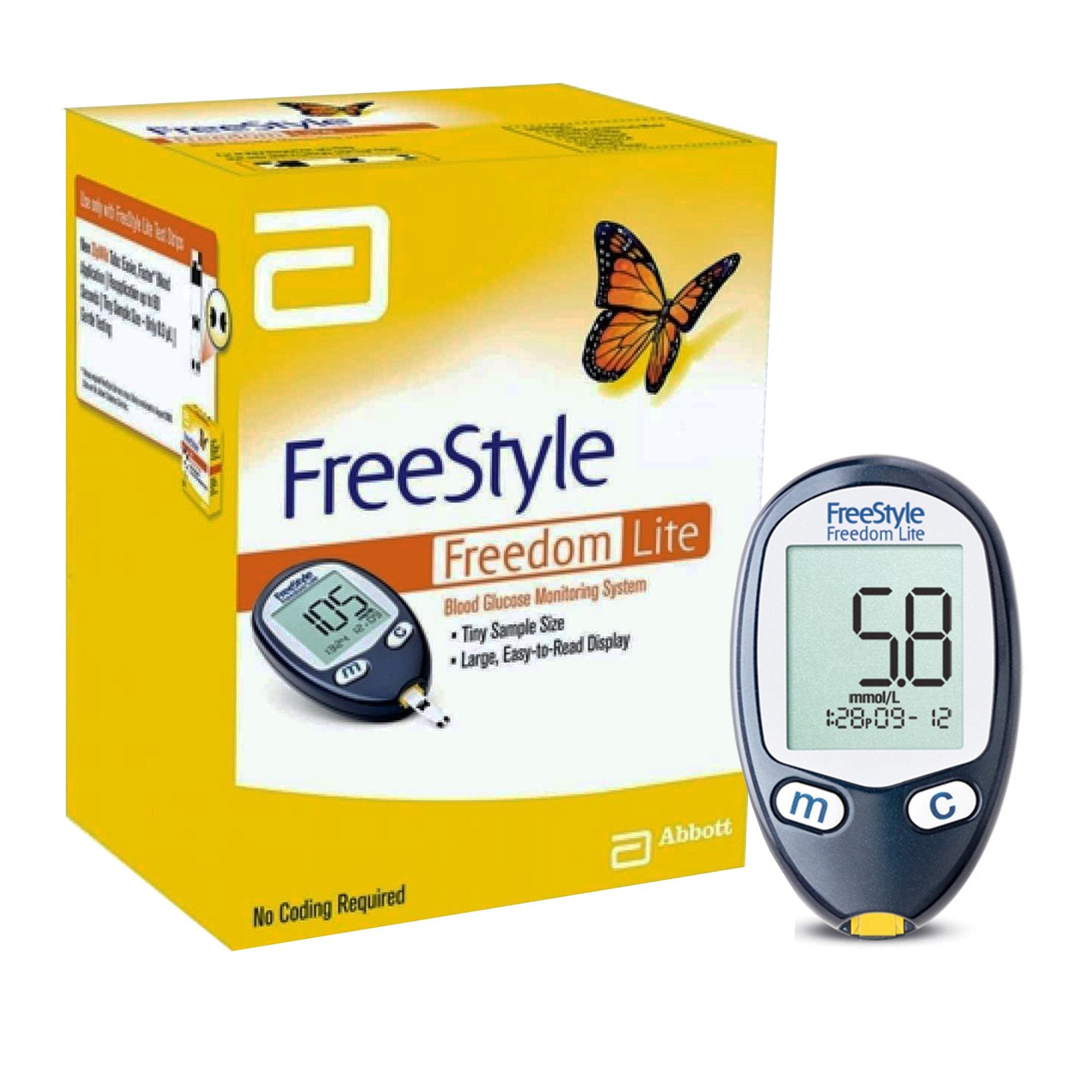 Blood Glucose Meter FreeStyle® Lite 5 Second Results Stores up to 400 Results No Coding Required