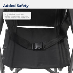 17-inch wheelchair transport chair detailed frame view