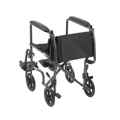 transport wheelchair 17-inch seat silver vein frame side profile