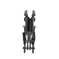 silver vein transport wheelchair rear view with push handles