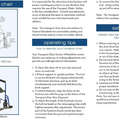 Lightweight red transport chair indoor mobility use