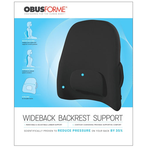 Wideback Backrest Support Obusforme  Black   All Care Store