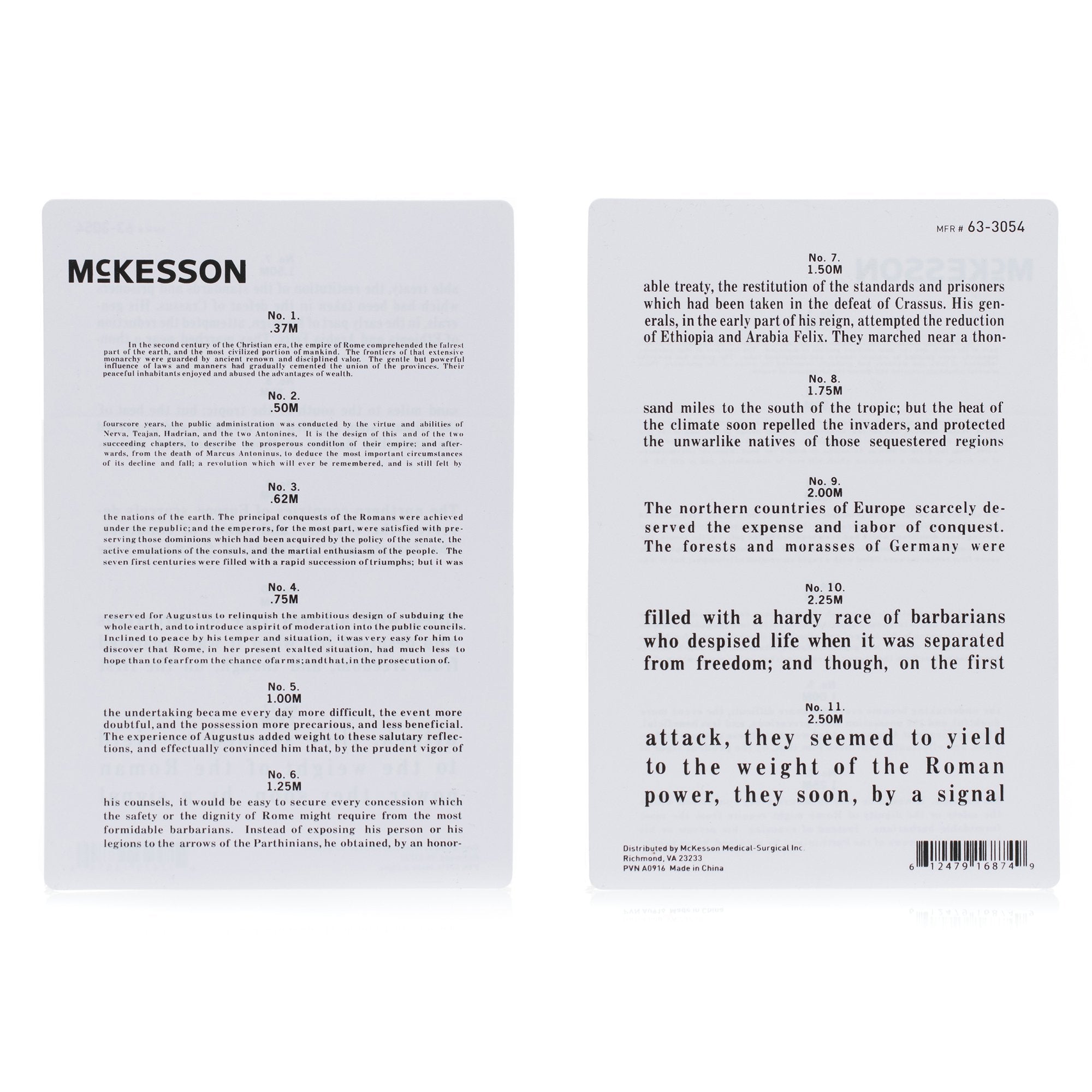 Vision Screening Card McKesson 12 Inch Distance Near Vision Testing, Packaging Type- Each