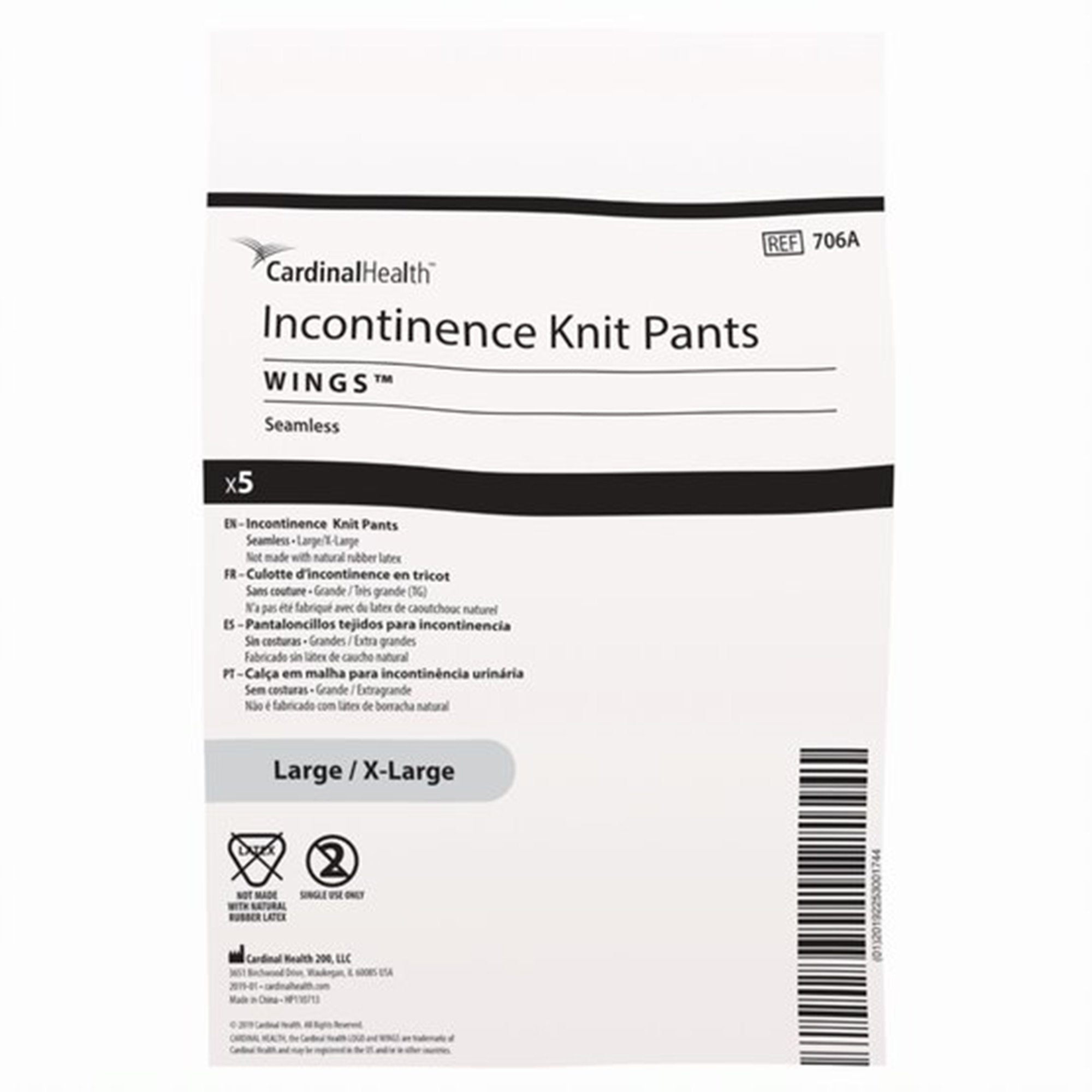 Wings Knit Pant Unisex Knit Weave Large / X Large Pull On Reusable