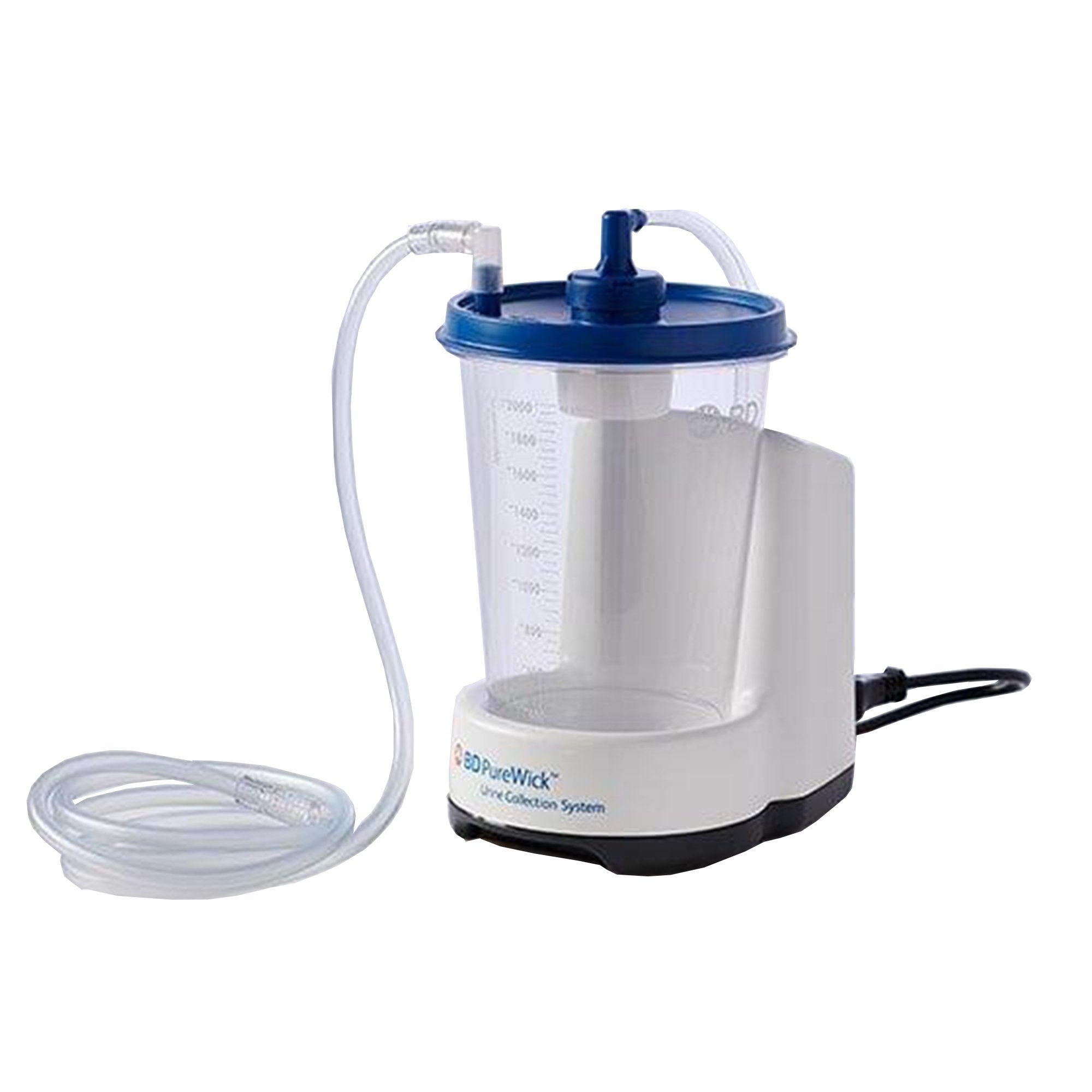 Urine Collection System PureWick Suction Pump, 2000 mL Collection Canister with Lid, Pump Tubing, Collector Tubing, Elbow Connector, 2 Privacy Covers, Power Cord, Packaging Type- Case