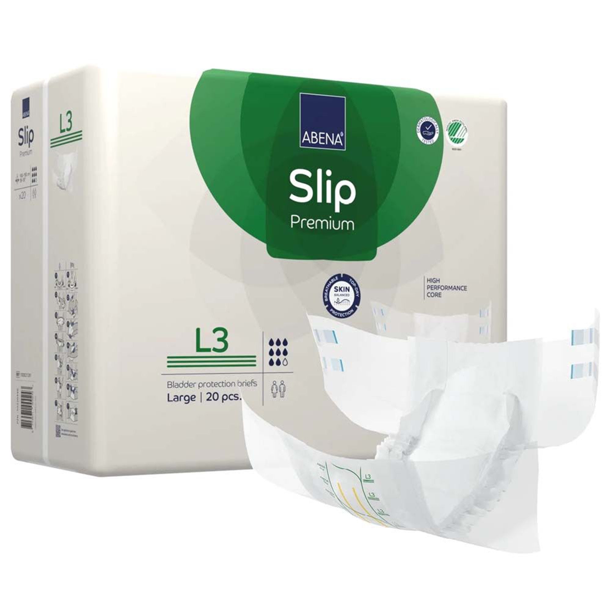 Unisex Adult Incontinence Brief Abena Slip Premium L3 Large Disposable Heavy Absorbency, Packaging Type- Case