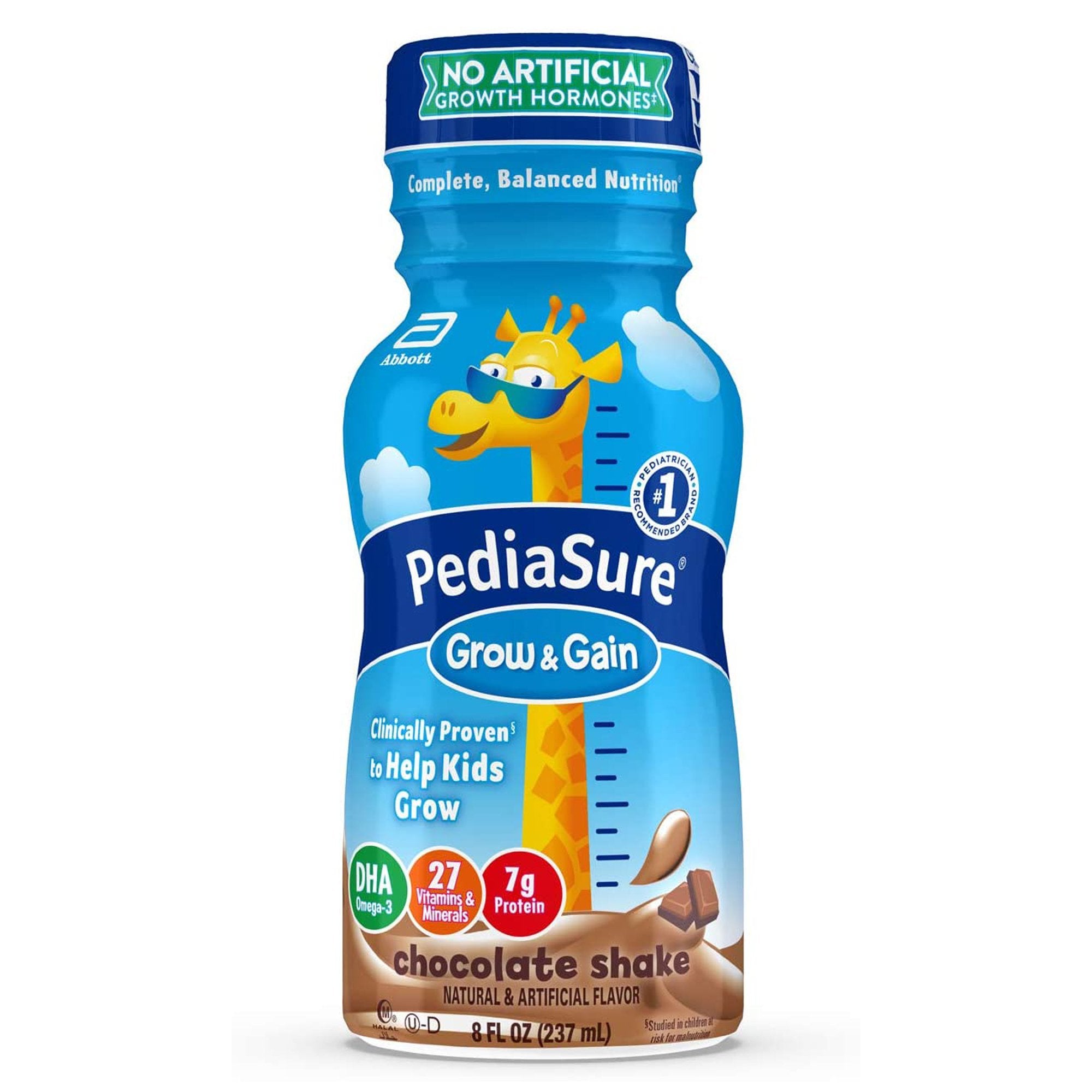 Pediatric Oral Supplement PediaSure Grow & Gain Shake Chocolate Flavor 8 oz. Bottle Liquid Calories, Packaging Type- Case