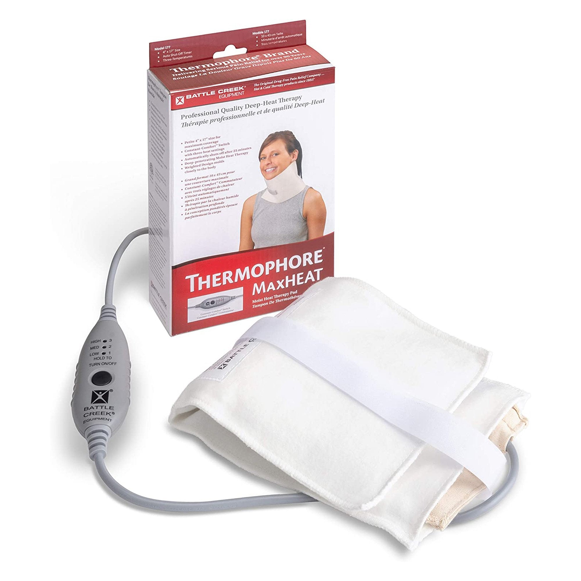 Moist Heating Pad Thermophore® MaxHEAT™ Neck / Jaw / Sinus Petite Cotton Blend Cover Reusable