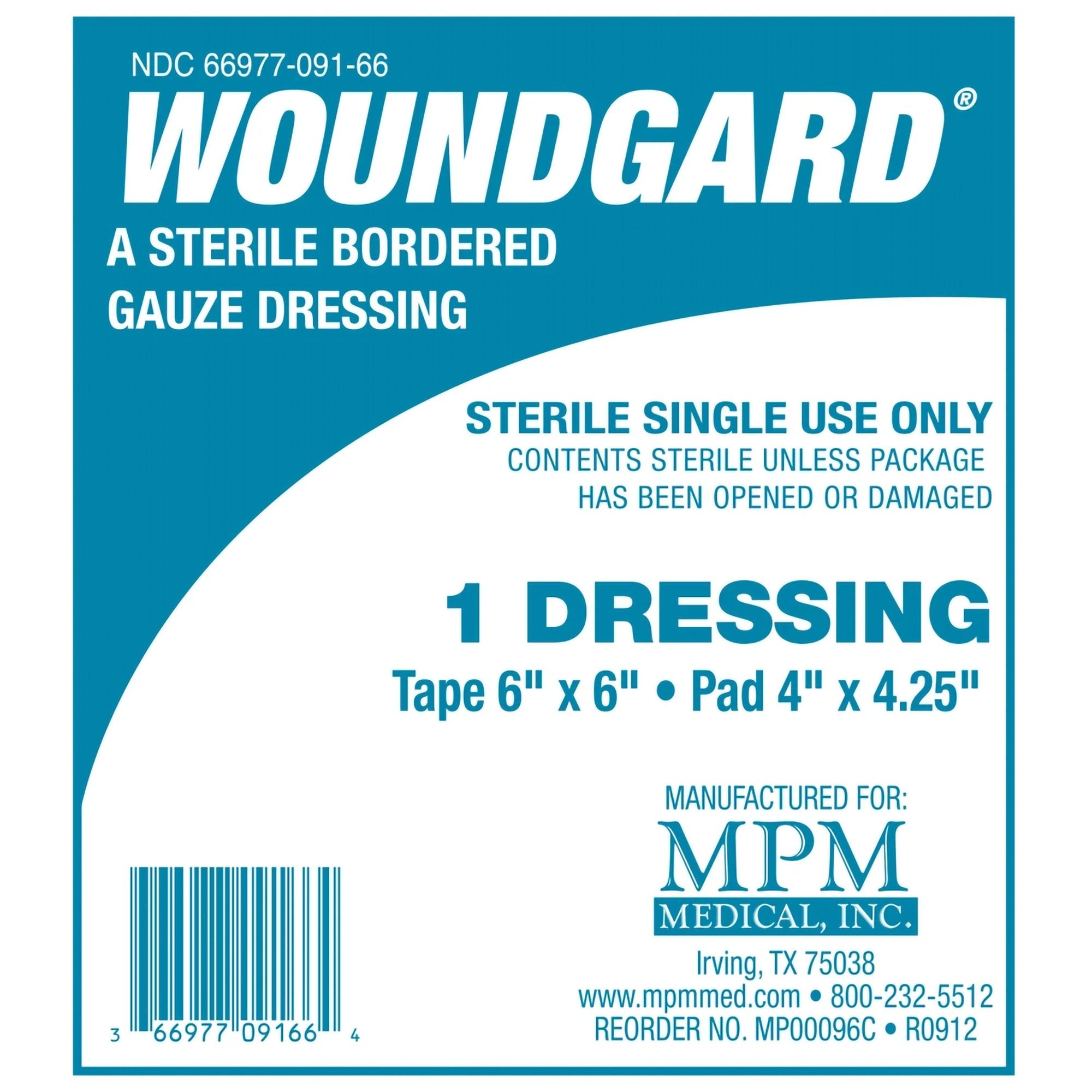Island Dressing WoundGard 6 X 6 Inch Square Sterile