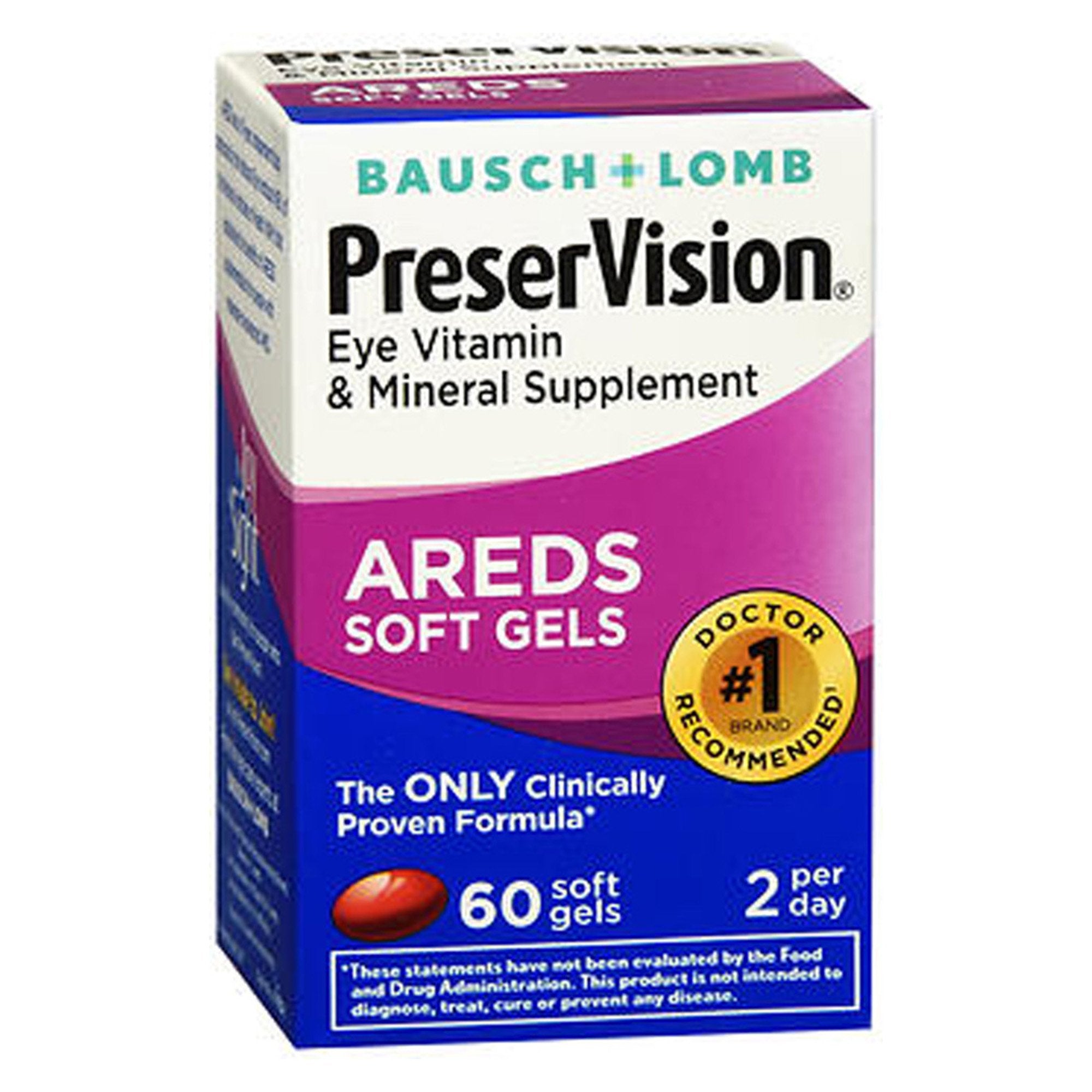 Multivitamin Supplement PreserVision Vitamin A / Vitamin E / Ascorbic Acid 14,320 IU - 200 IU - 226 mg Strength Softgel 60 per Box, Packaging Type- Box