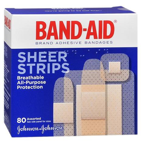 Adhesive Strip Band-Aid 2-1/4 X 3 Inch / 3/4 X 3 Inch / 5/8 X 2-1/4 Inch / 7/8 X 7/8 Inch Plastic Assorted Shapes Sheer Sterile, Packaging Type- Box