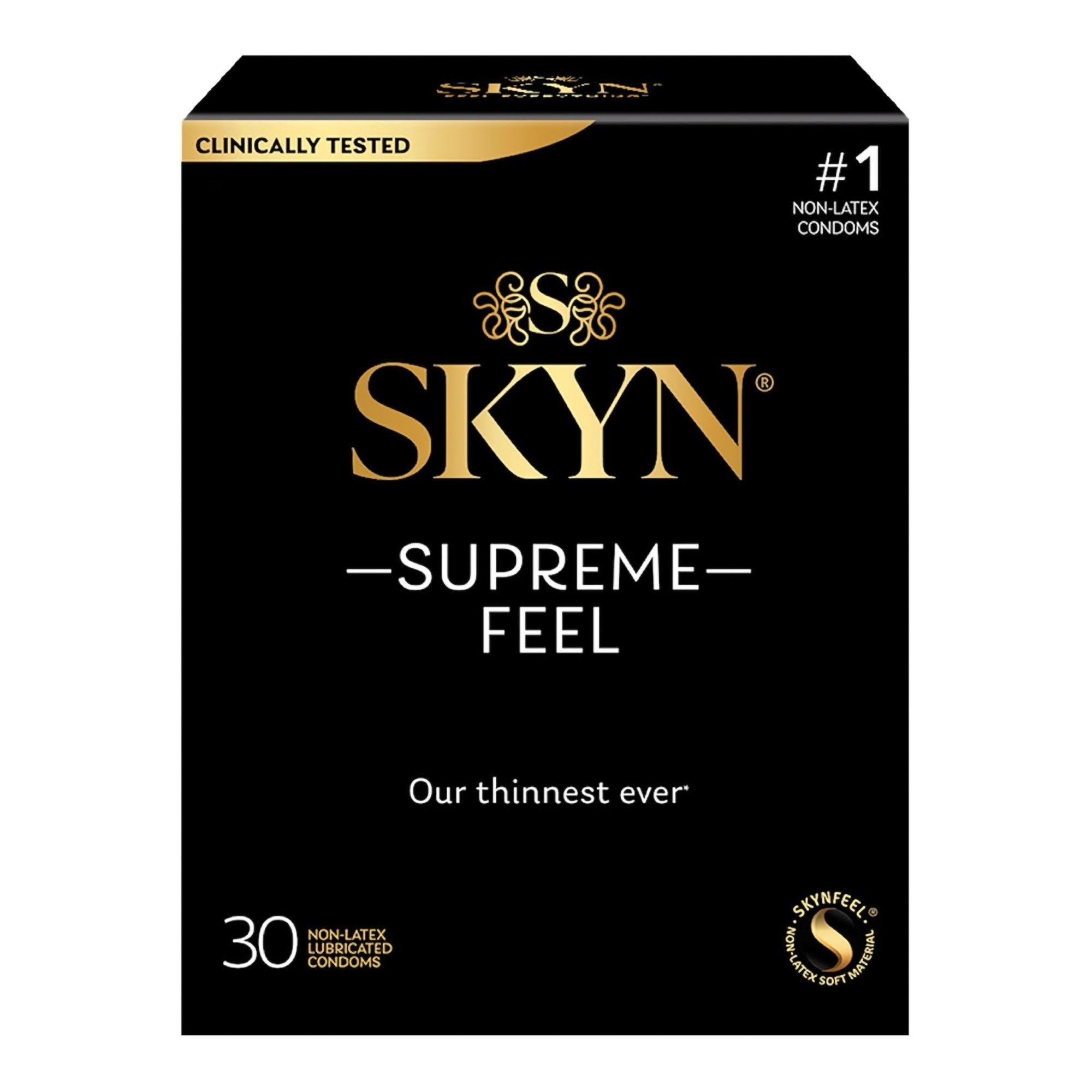 Condom SKYN Supreme Lubricated One Size Fits Most 30 Per Box