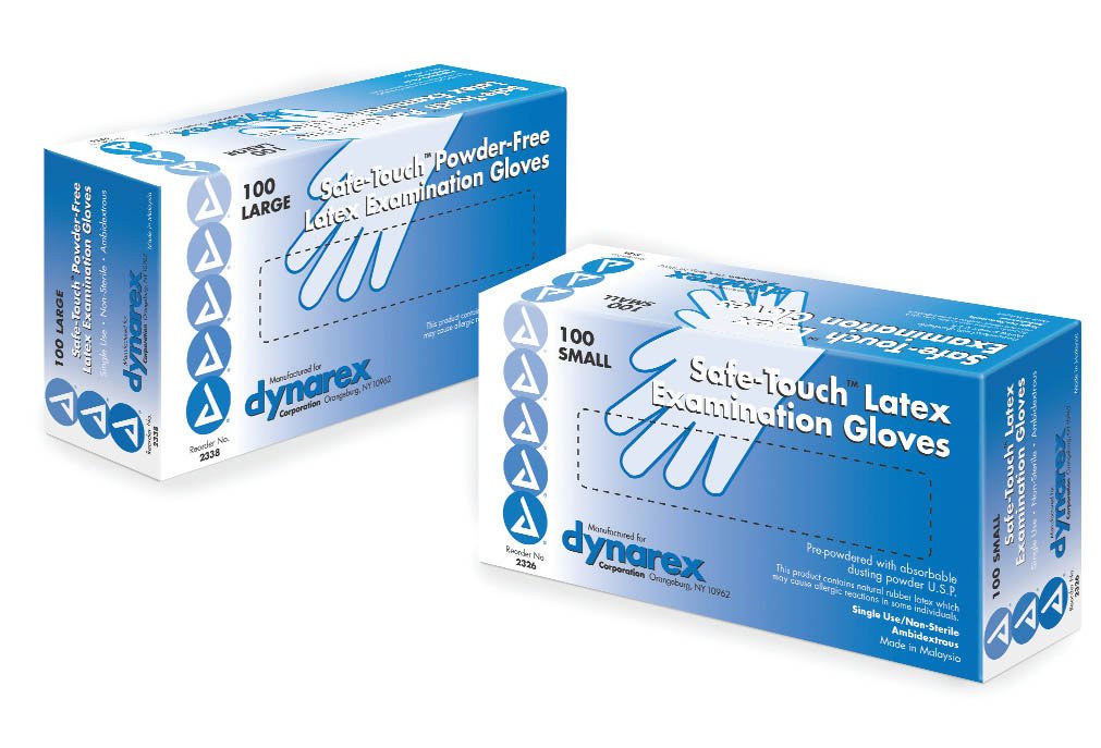 Exam Glove Safe-Touch Medium NonSterile Latex Standard Cuff Length Fully Textured Ivory Not Rated, Packaging Type- Box