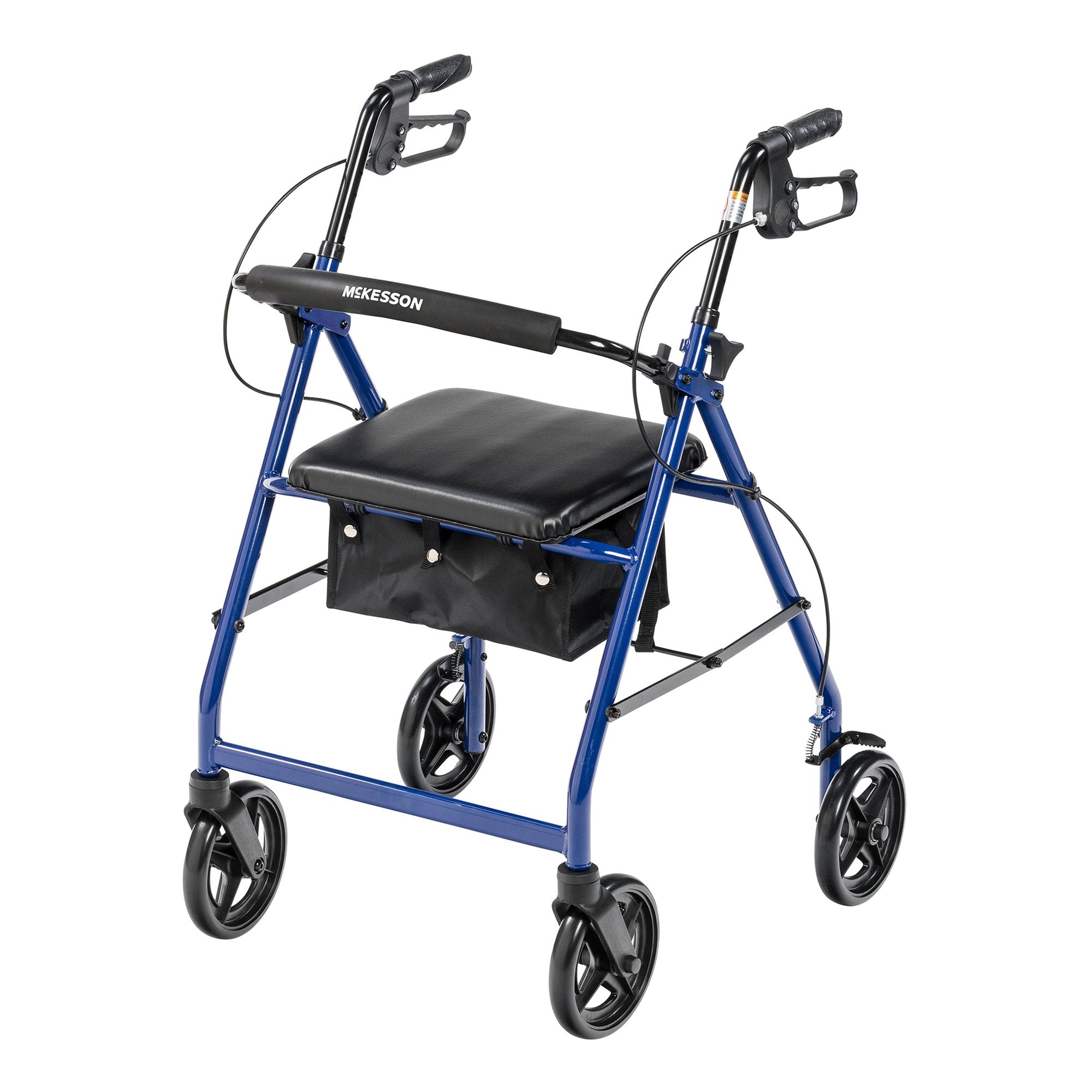 4 Wheel Rollator McKesson Blue Adjustable Height Aluminum Frame, Packaging Type- Case