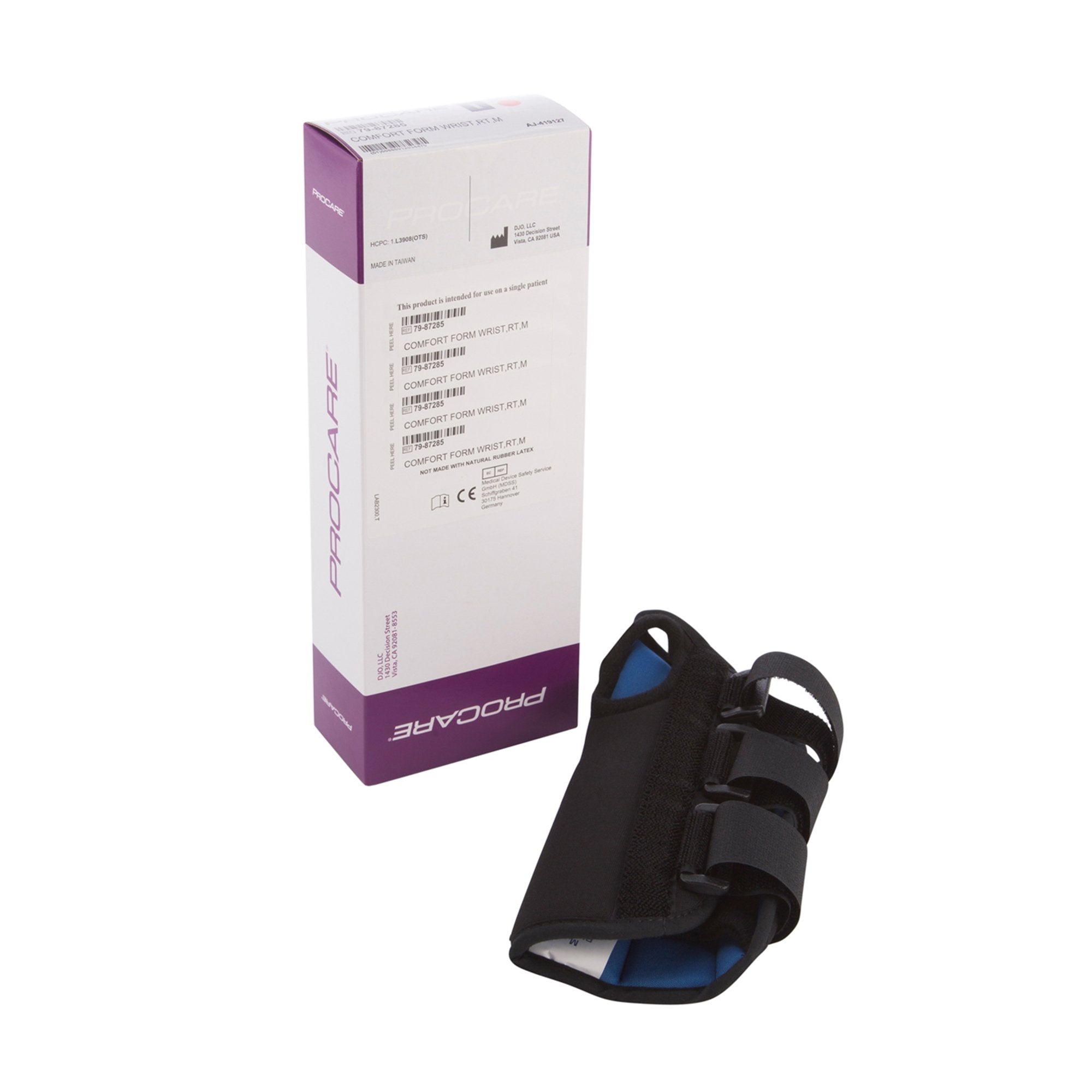 Wrist Brace ProCare ComfortFORM Aluminum / Foam / Spandex / Plastic Right Hand Black Medium