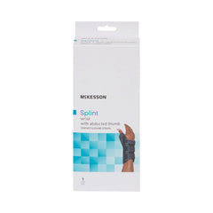 wrist brace with abducted thumb mckesson aluminum foam spandex plastic left hand black large packaging type each
