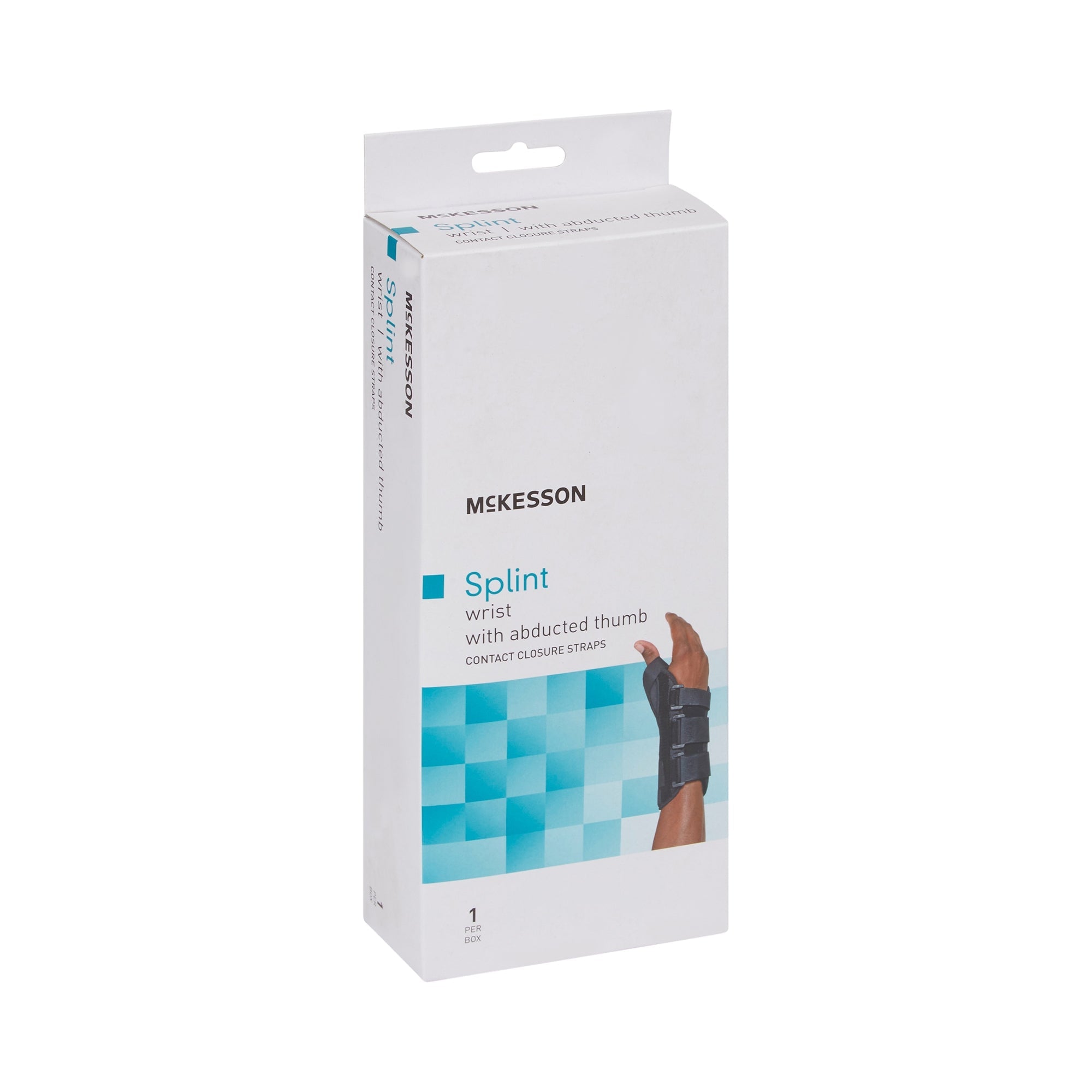Wrist Brace with Abducted Thumb McKesson Aluminum / Foam / Spandex / Plastic Left Hand Black Large, Packaging Type- Each