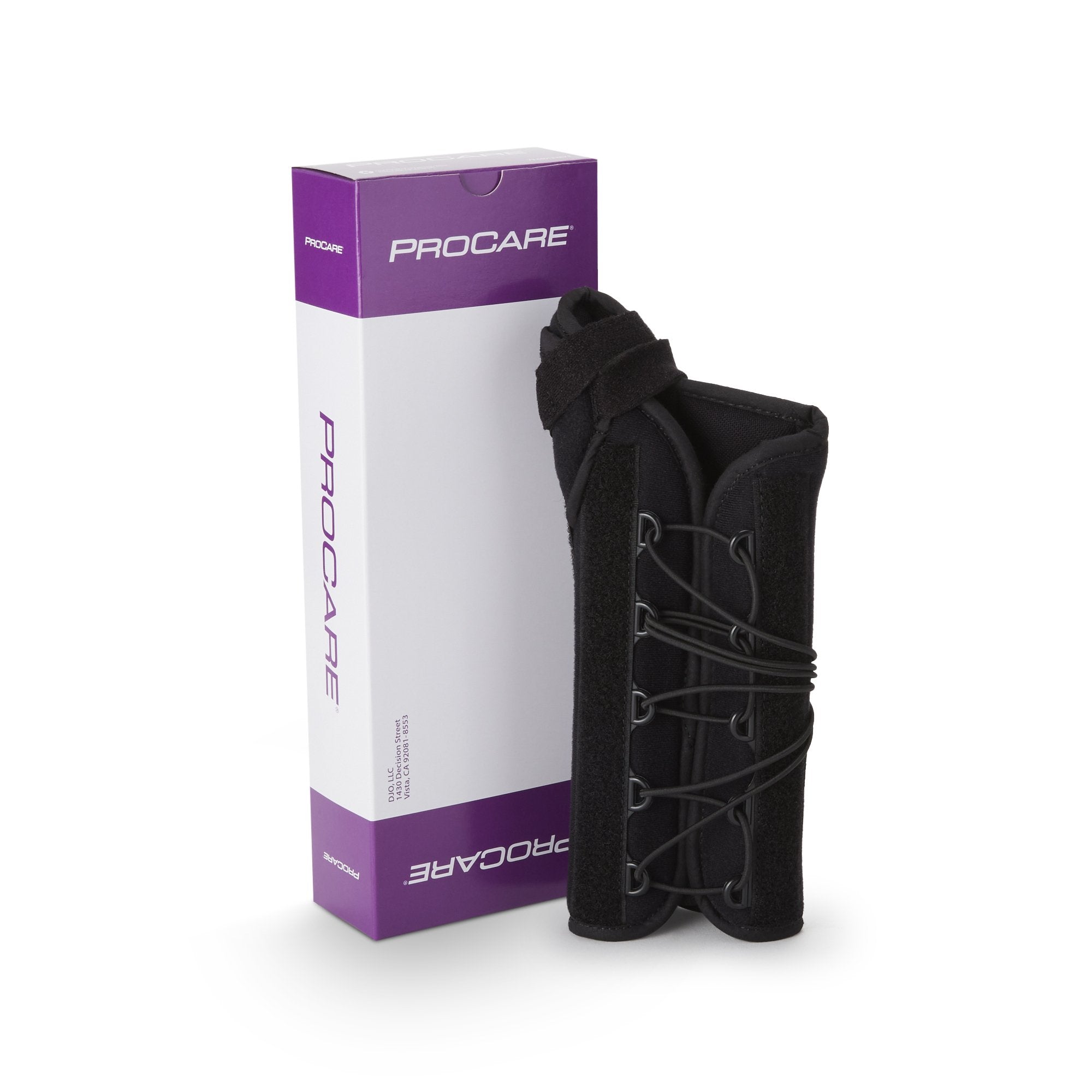 Wrist Brace with Thumb Spica ProCare Quick Fit W.T.O. Aluminum / Foam / Nylon Right Hand Black One Size Fits Most