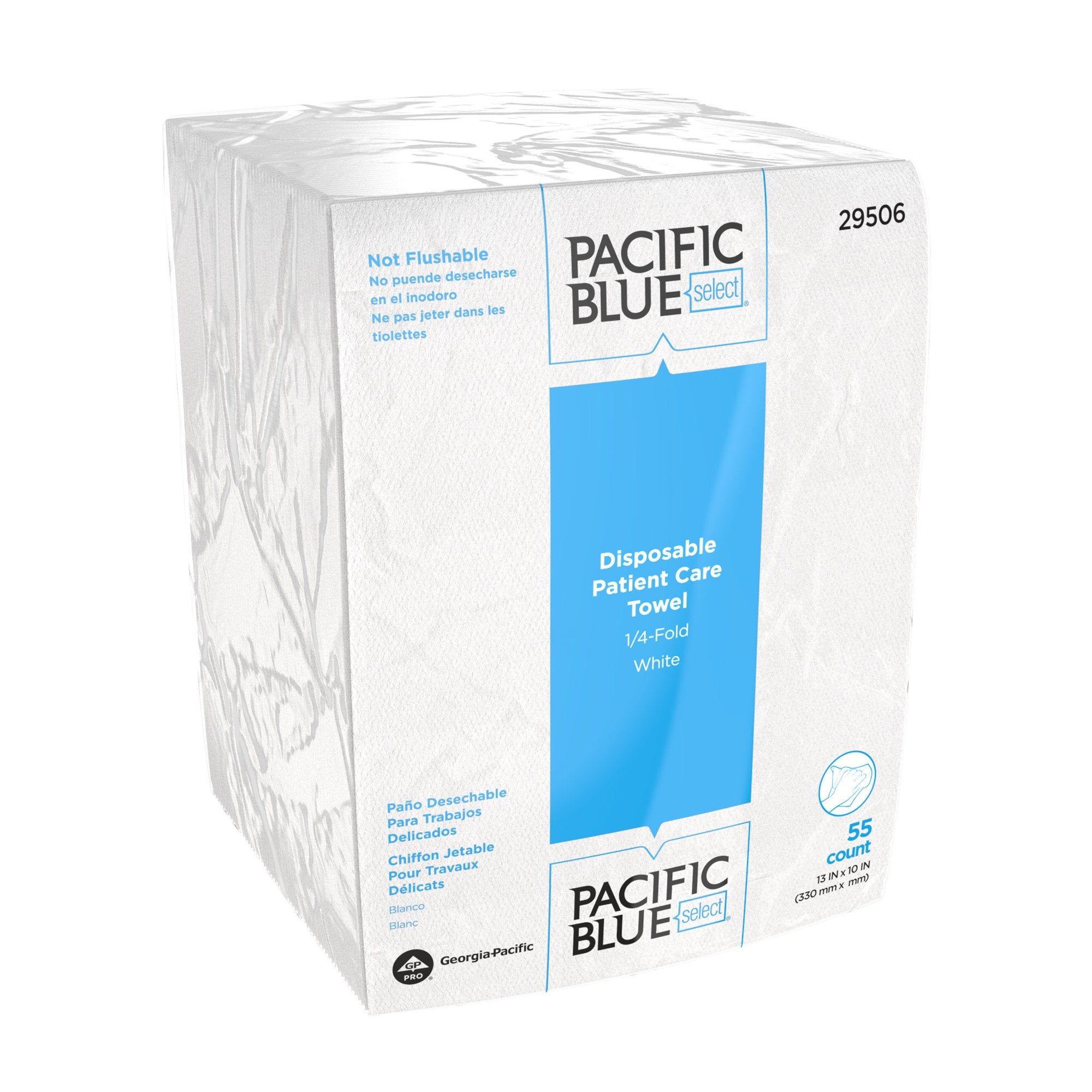 Washcloth Pacific Blue Select 10 X 13 Inch White Disposable, Packaging Type- Case