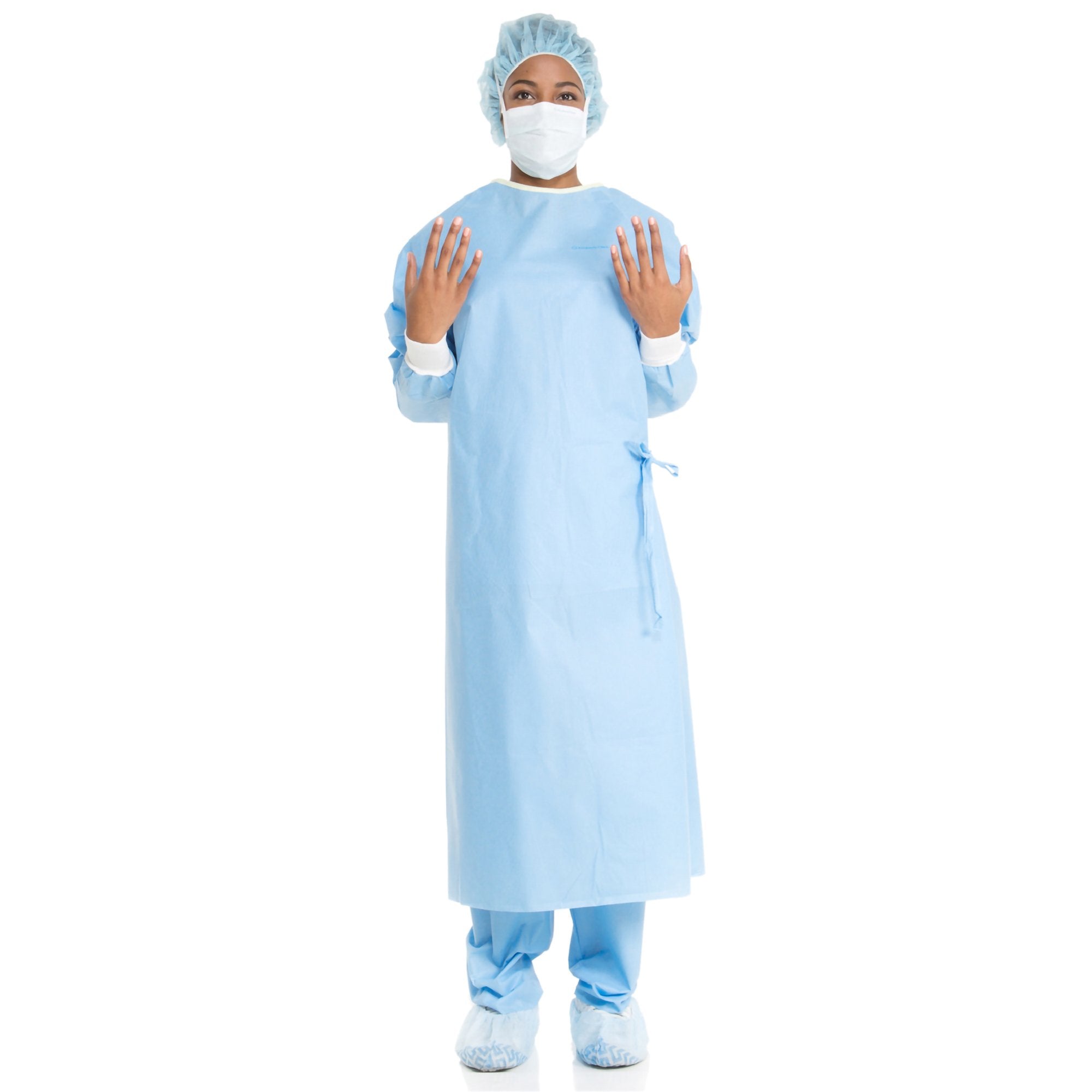 Non-Reinforced Surgical Gown with Towel ULTRA Small Blue Sterile AAMI Level 3 Disposable, Packaging Type- Case