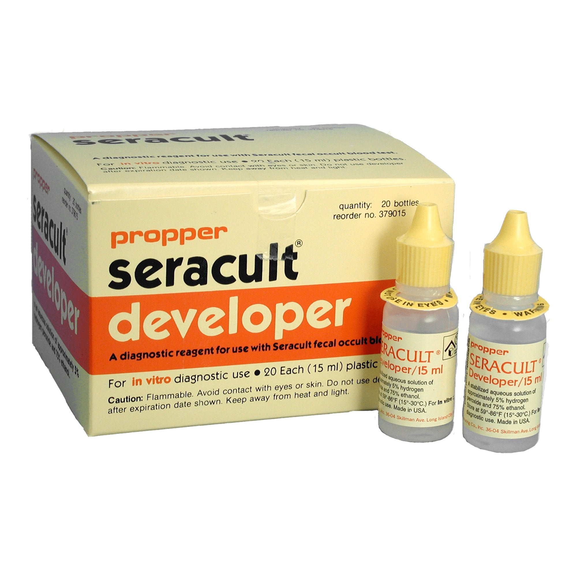 Hematology Reagent Seracult Developer Fecal Occult Blood Test Proprietary Mix 15 mL, Packaging Type- Box