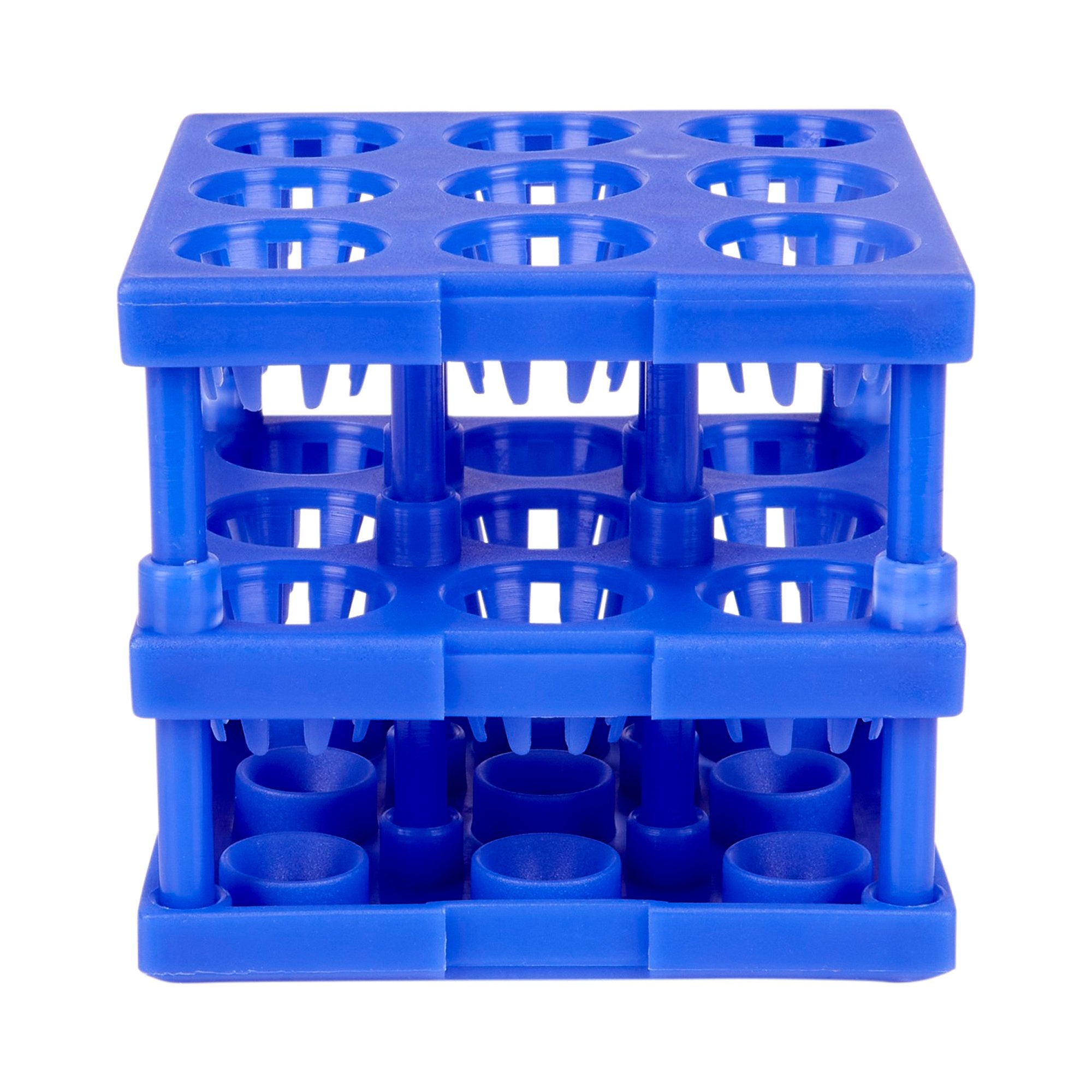 Tube Cube Rack McKesson 9 Place 8 to 16 mm Tube Size Blue 3 X 3 X 3 Inch, Packaging Type- Box