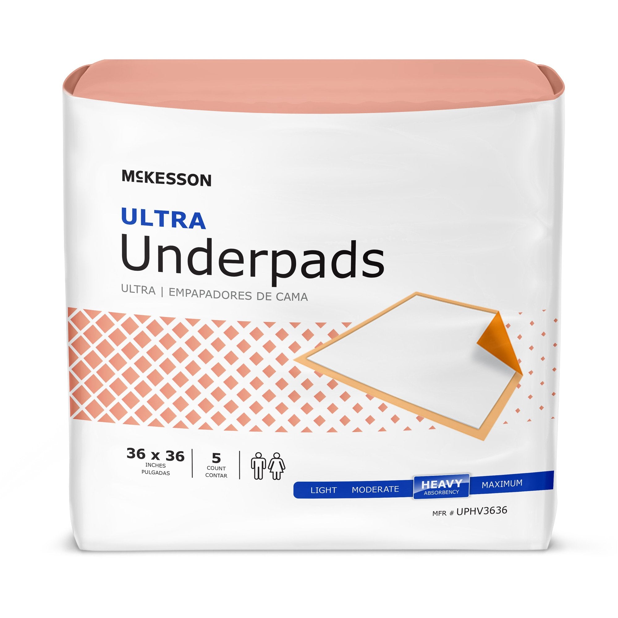 Disposable Underpad McKesson Ultra 36 X 36 Inch Fluff / Polymer Heavy Absorbency, Packaging Type- Case