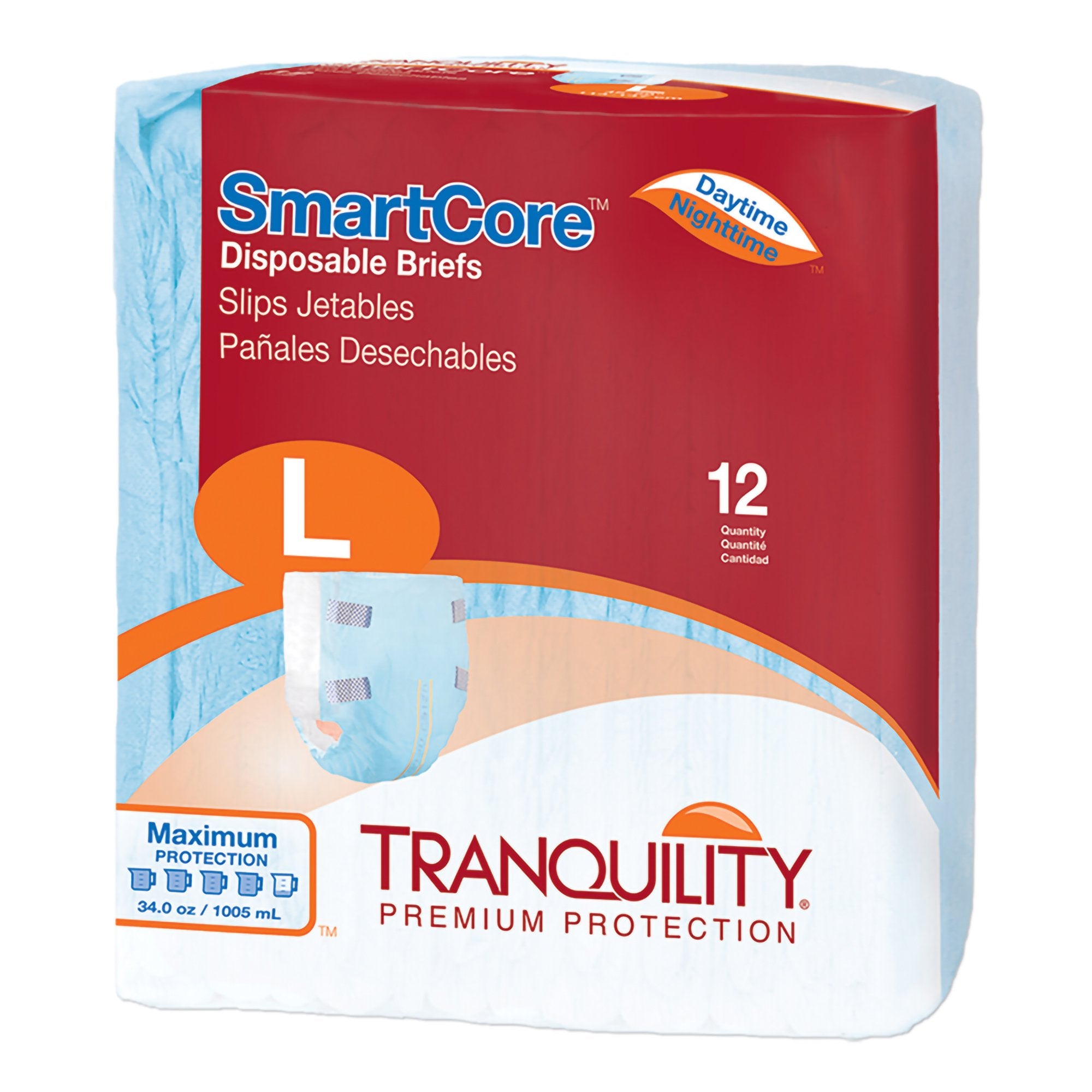 Unisex Adult Incontinence Brief Tranquility SmartCore Large Disposable Heavy Absorbency, Packaging Type- Case