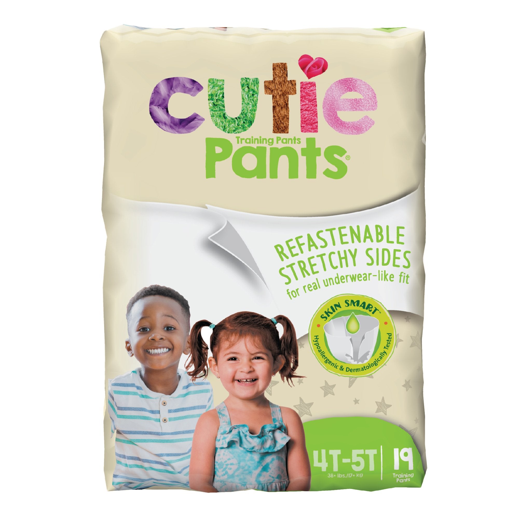 Unisex Toddler Training Pants Cutie Pants Pull On with Tear Away Seams Size 4T to 5T Disposable Heavy Absorbency, Packaging Type- Case