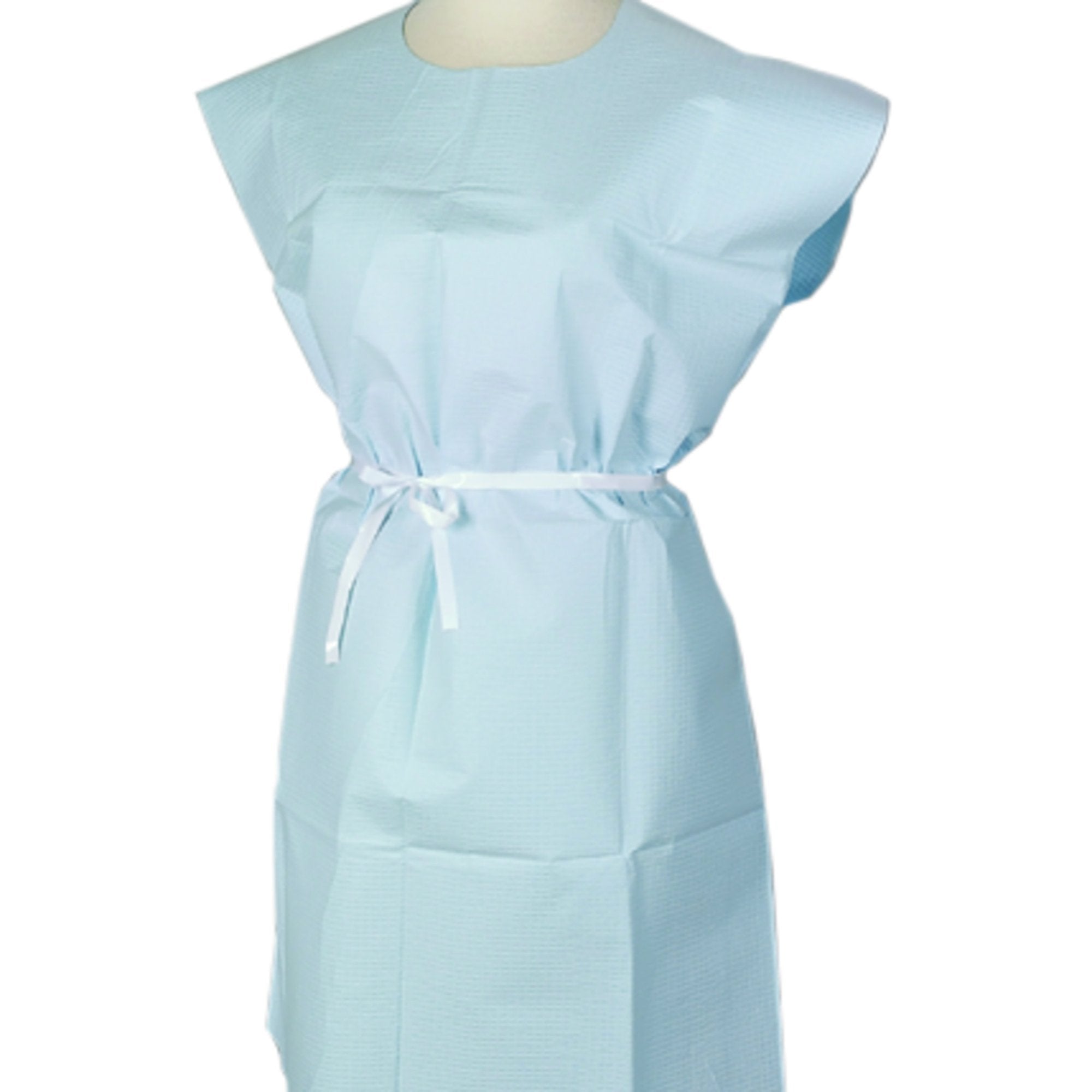 Patient Exam Gown Apex Medium / Large Blue Disposable, Packaging Type- Case